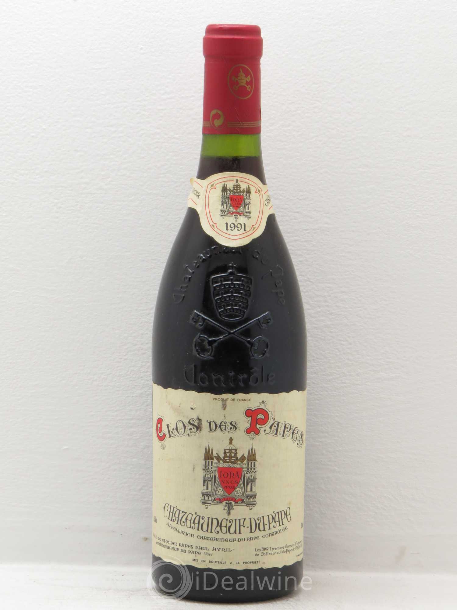 Châteauneuf-du-Pape Clos des Papes - Paul Avril 1991 - Lot de 1 bouteille - 0