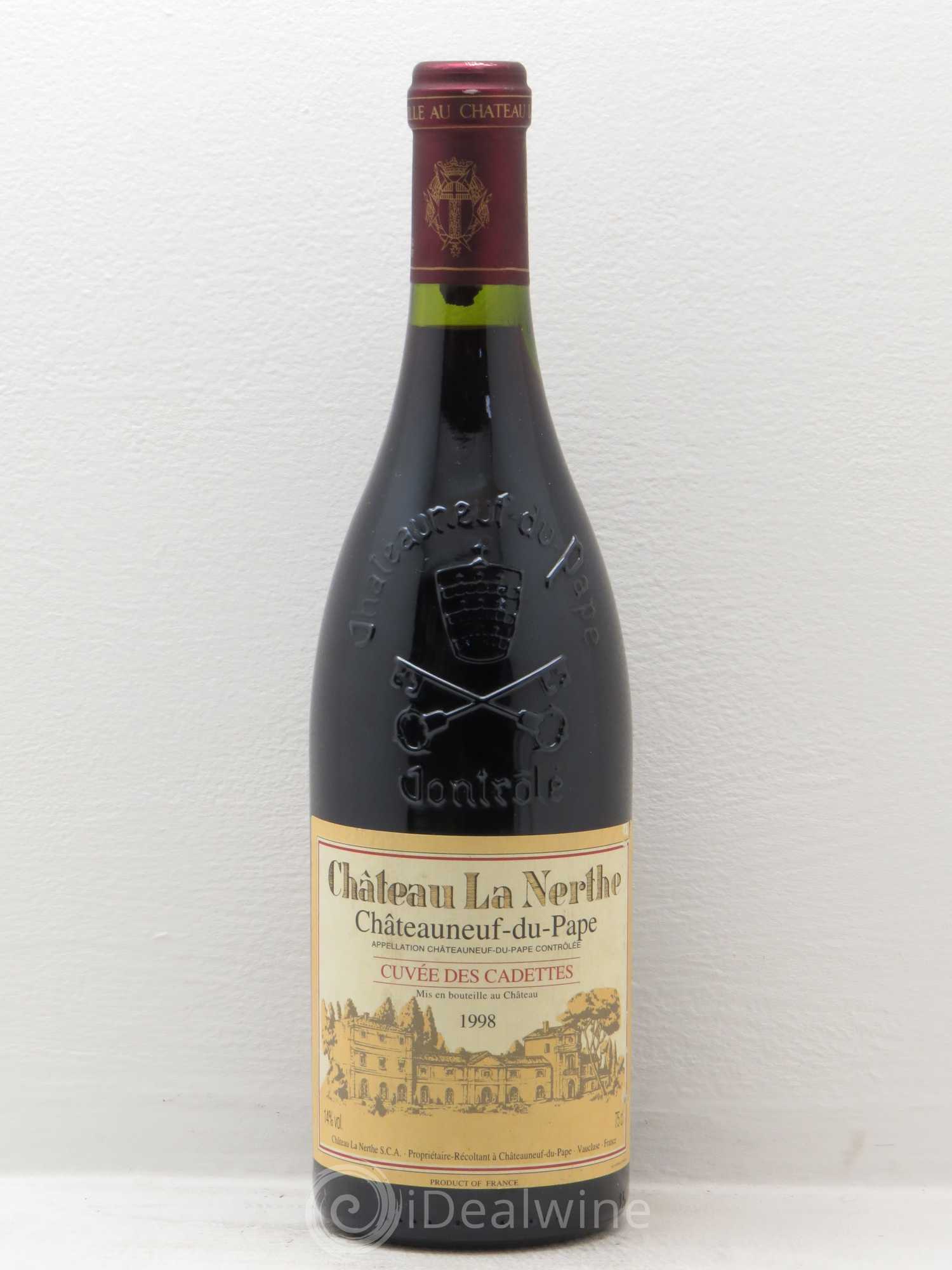 Châteauneuf-du-Pape Château La Nerthe Cuvée des Cadettes Famille Richard 1998 - Lot de 1 bouteille - 0