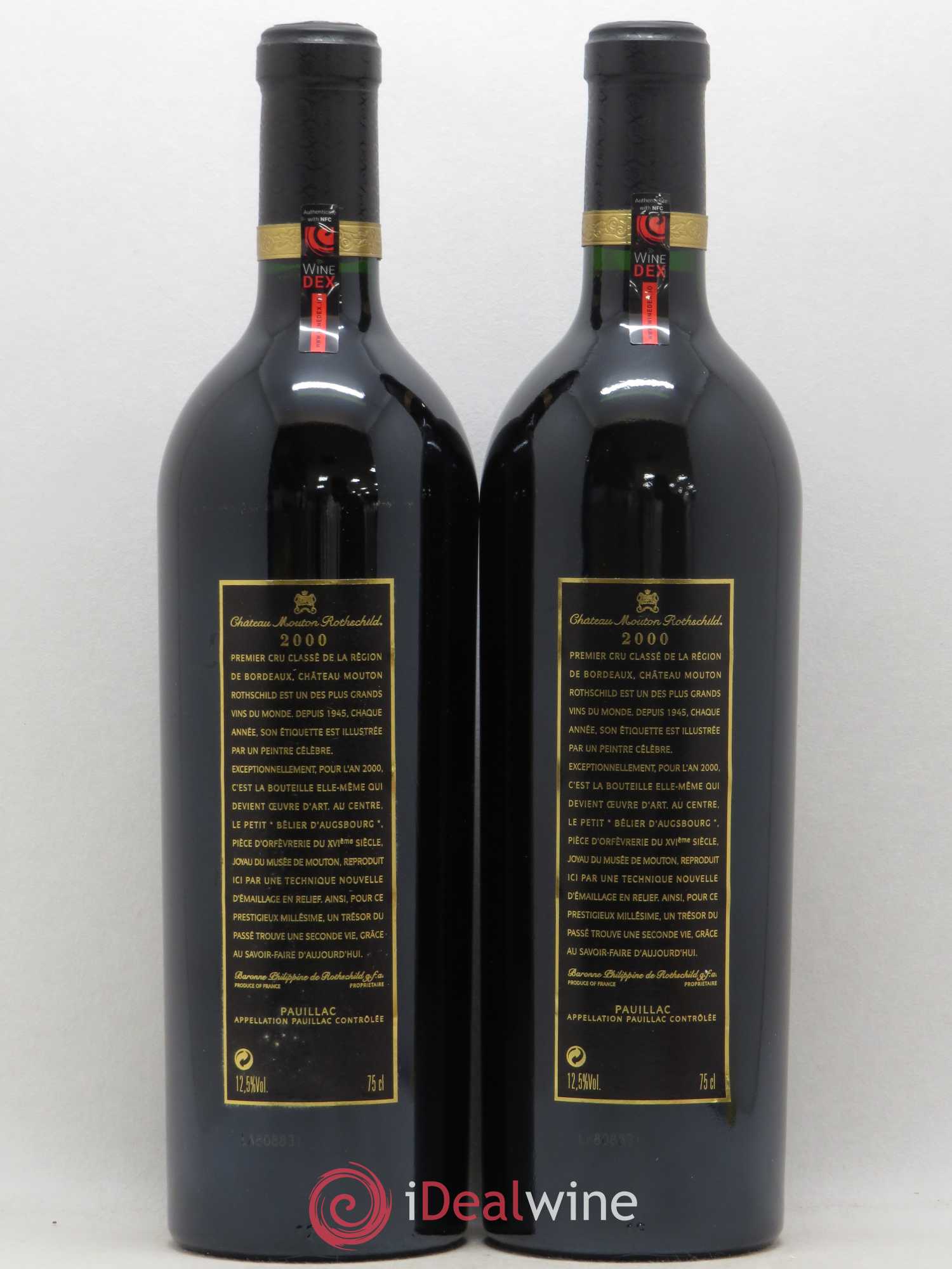 Château Mouton Rothschild 1er Grand Cru Classé 2000 - Lot de 2 bouteilles - 1