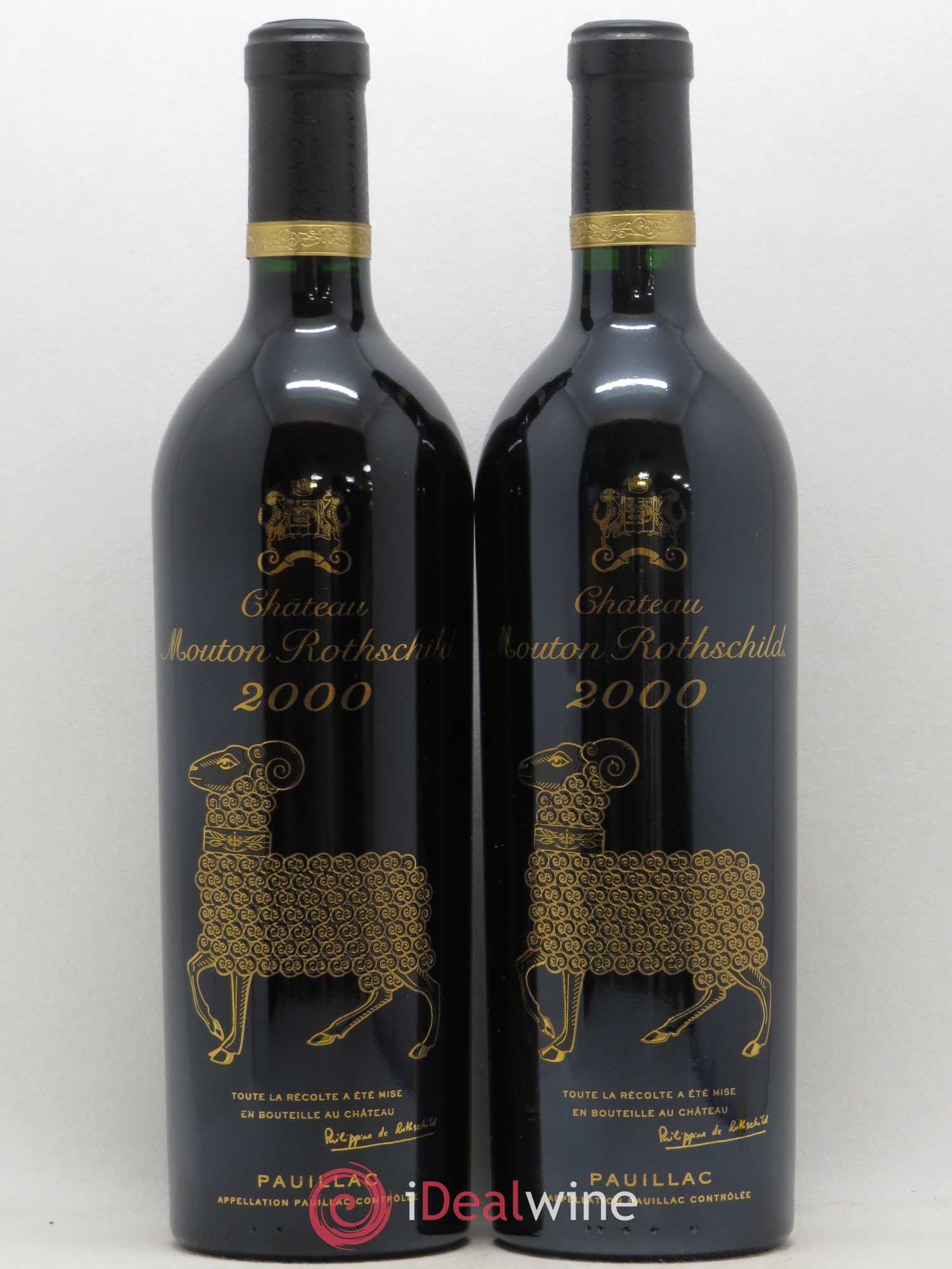 Château Mouton Rothschild 1er Grand Cru Classé 2000 - Lot de 2 bouteilles - 0