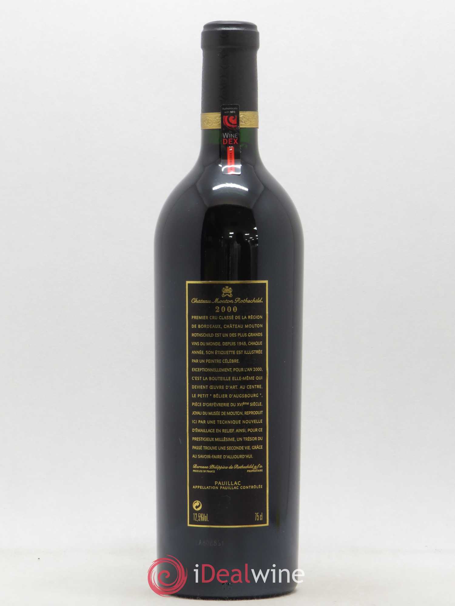 Château Mouton Rothschild 1er Grand Cru Classé 2000 - Lot de 1 bouteille - 1