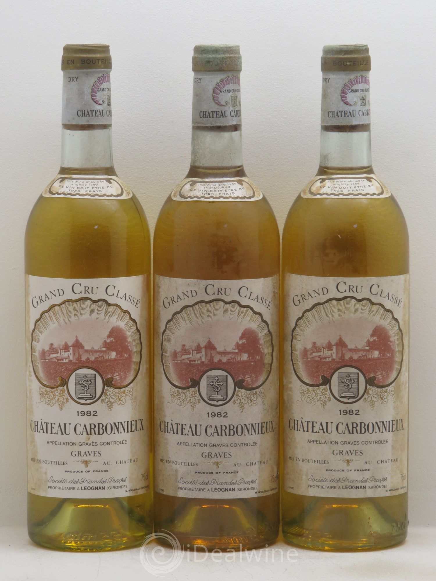Château Carbonnieux Cru Classé de Graves 1982 - Lot de 3 bouteilles - 0