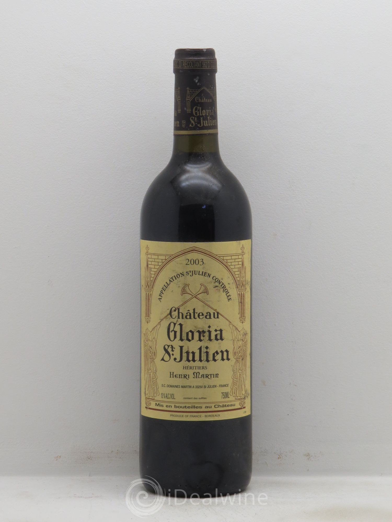 Château Gloria 2003 - Lot de 1 bouteille - 0