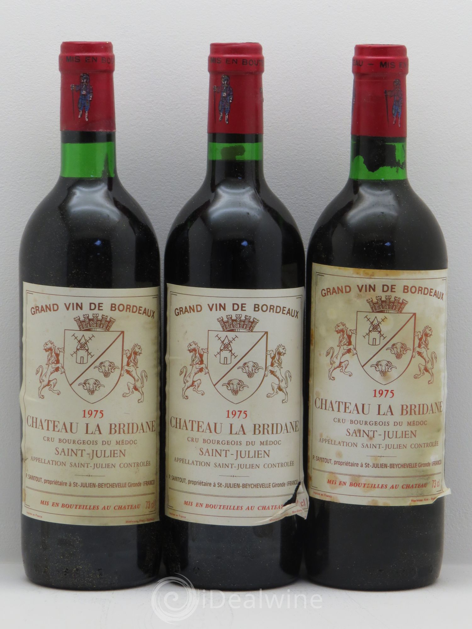 Château la Bridane Cru Bourgeois 1975 - Lot de 3 bouteilles - 0