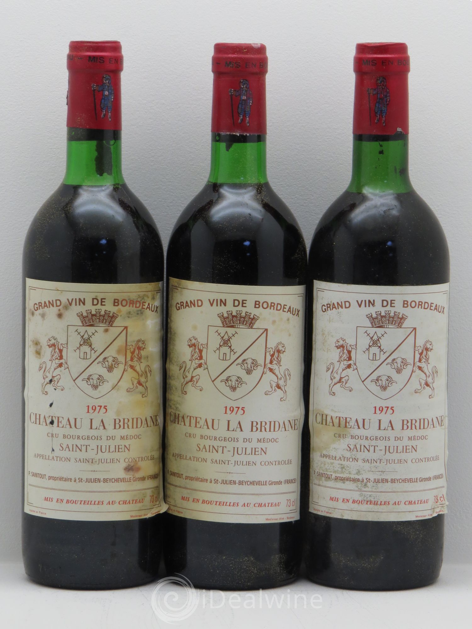 Château la Bridane Cru Bourgeois 1975 - Lot de 3 bouteilles - 0