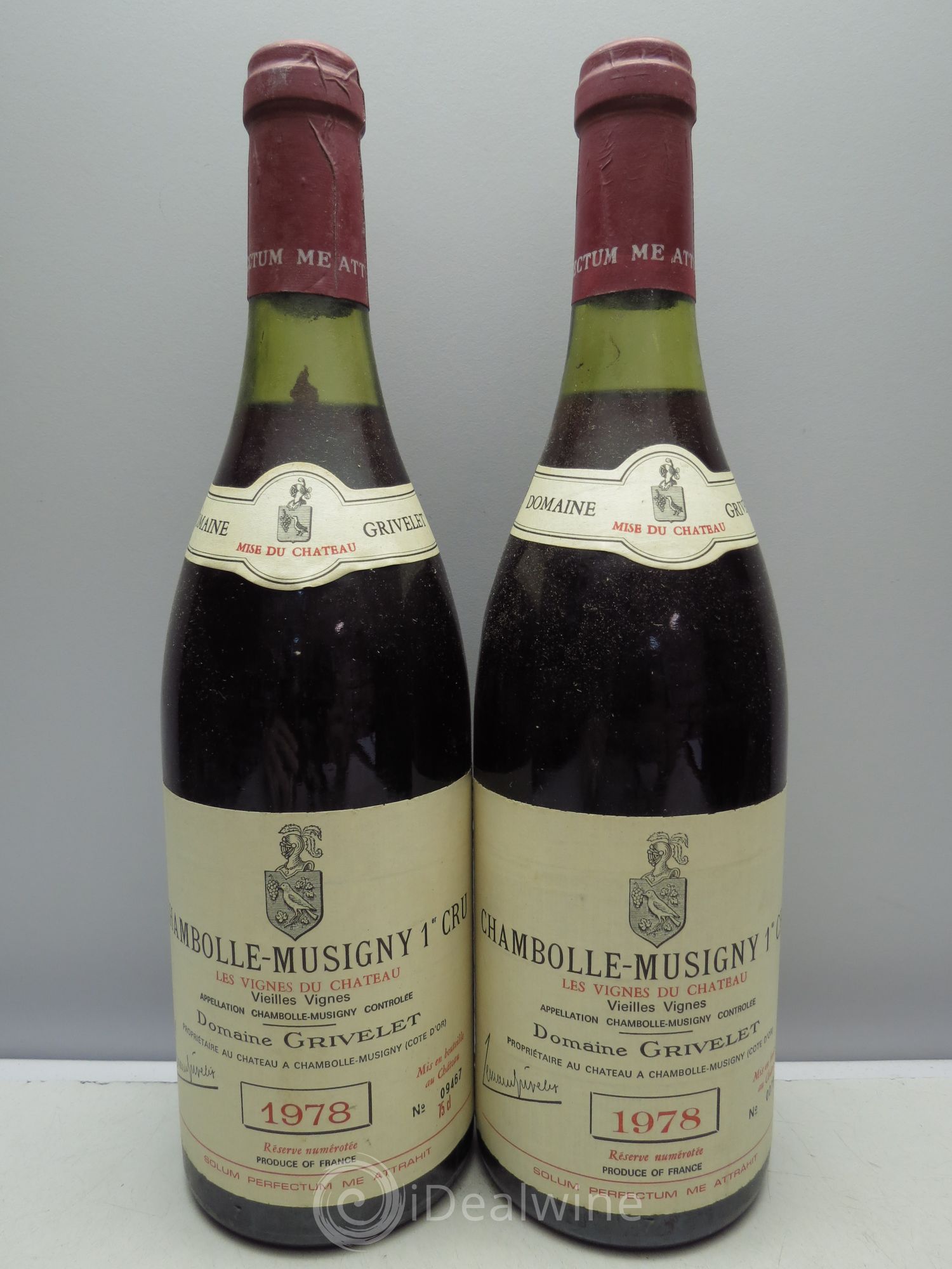 Chambolle-Musigny Vieilles Vignes "les Vignes du Château" Domaine Grivelet 1978 - Posten von 2 Flaschen - 0