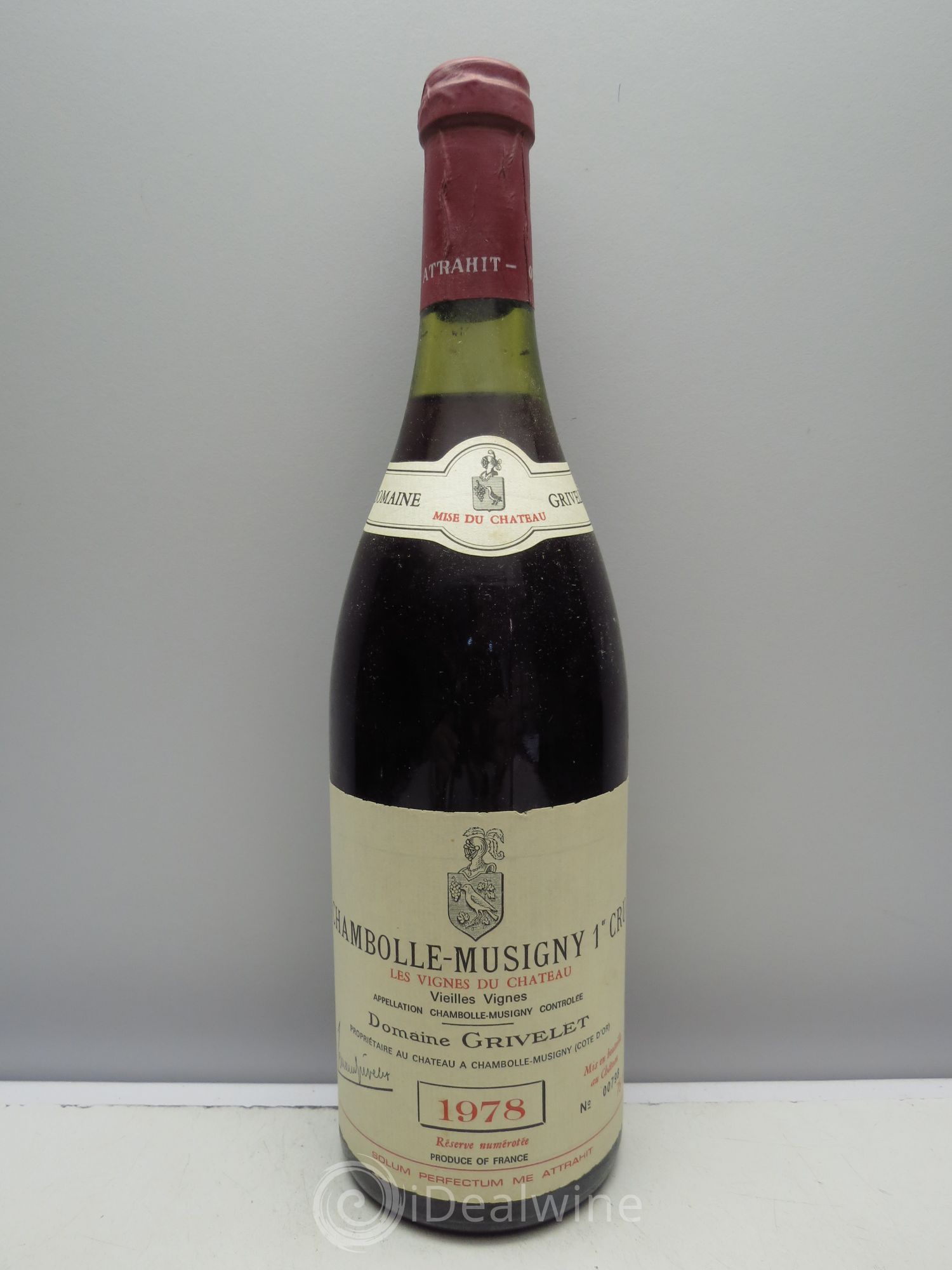 Chambolle-Musigny Vieilles Vignes "les Vignes du Château" Domaine Grivelet 1978 - Posten von 1 Flasche - 0