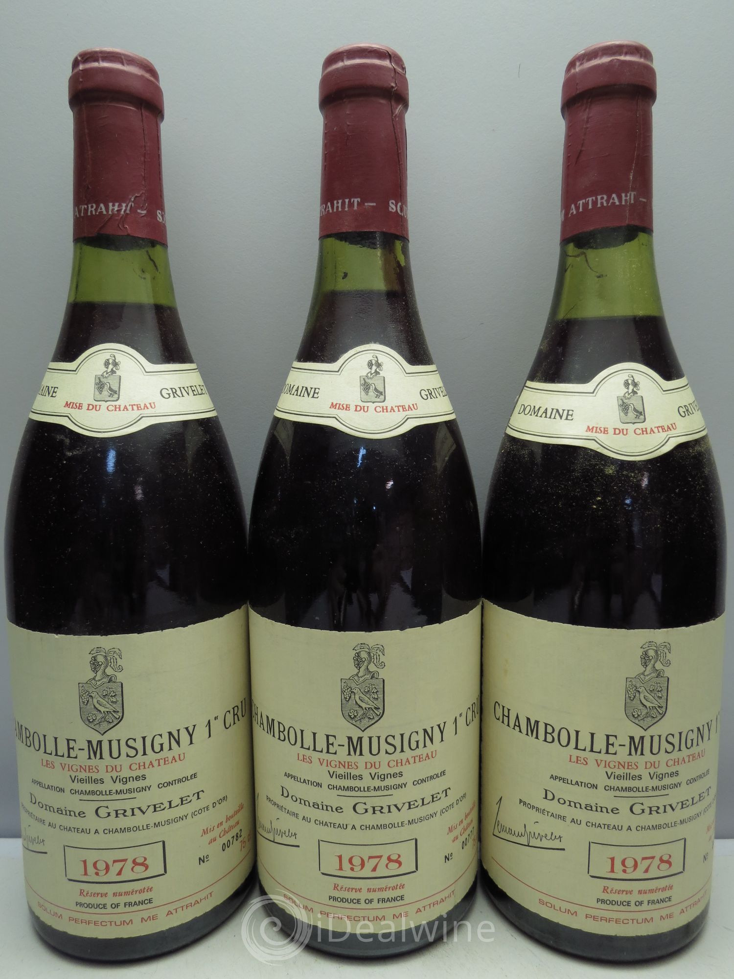 Chambolle-Musigny Vieilles Vignes "les Vignes du Château" Domaine Grivelet 1978 - Posten von 3 Flaschen - 0