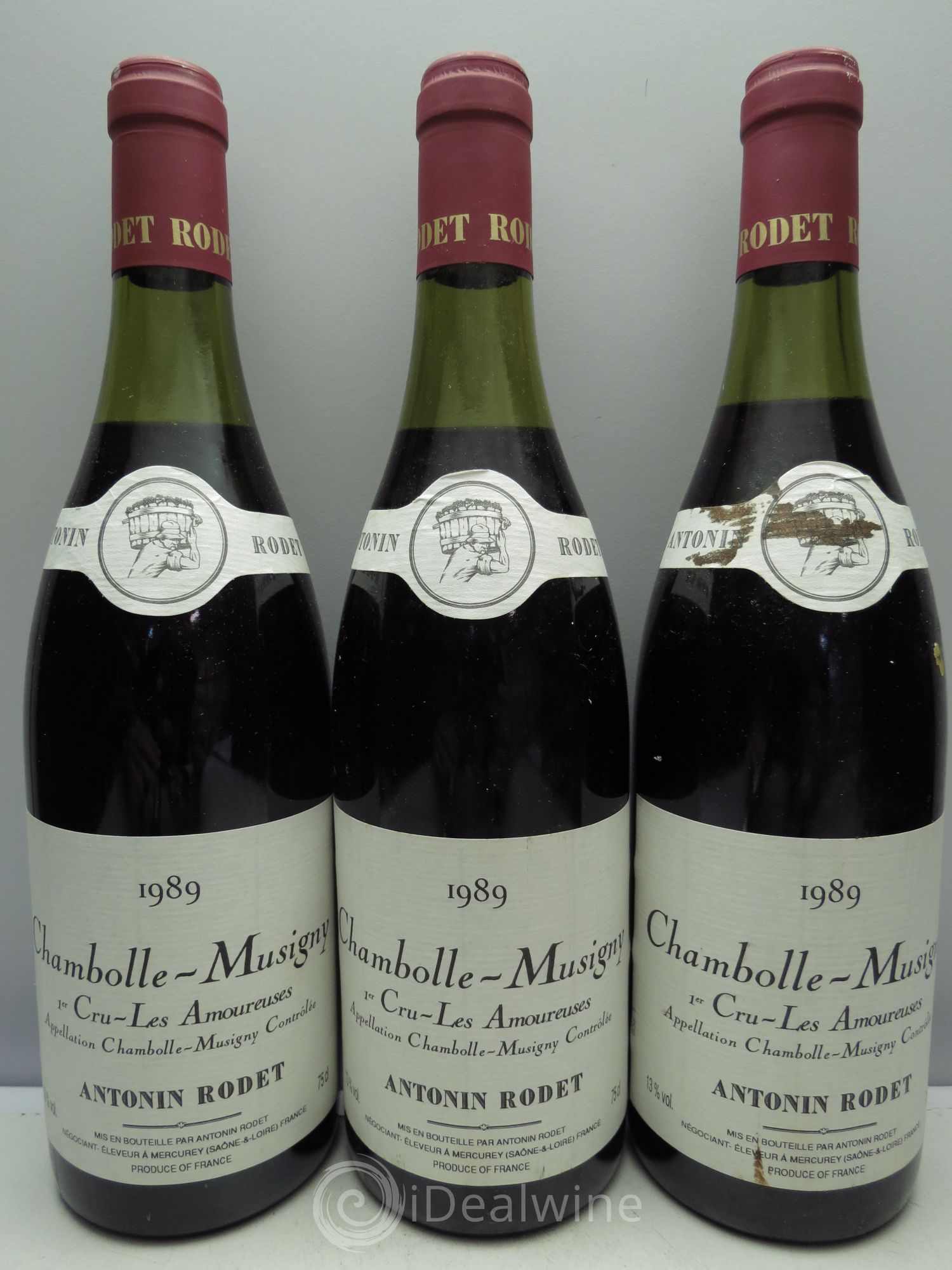 Chambolle-Musigny 1er Cru Antonin Rodet 1989 - Lot de 3 bouteilles - 0