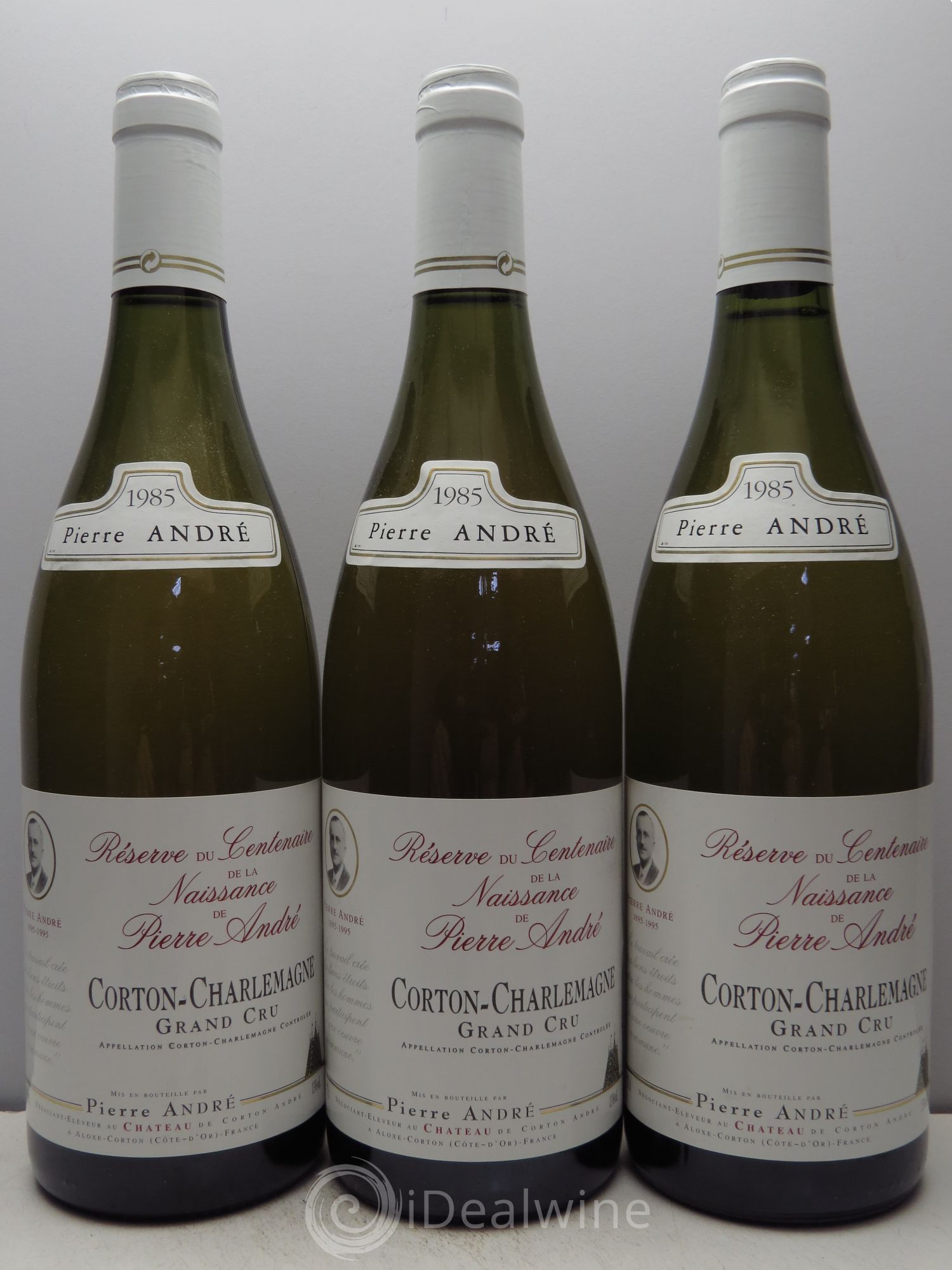 Corton-Charlemagne Grand Cru Réserve du Centenaire de la Naissance de Pierre André 1985 - Lotto di 3 bottiglie - 0