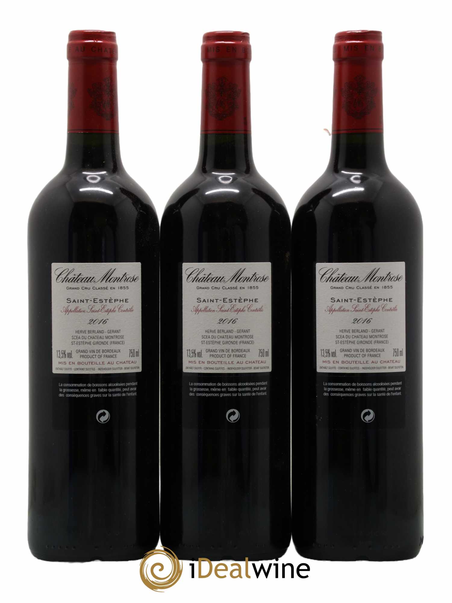 Château Montrose 2ème Grand Cru Classé 2016 - Lot de 3 bouteilles - 1