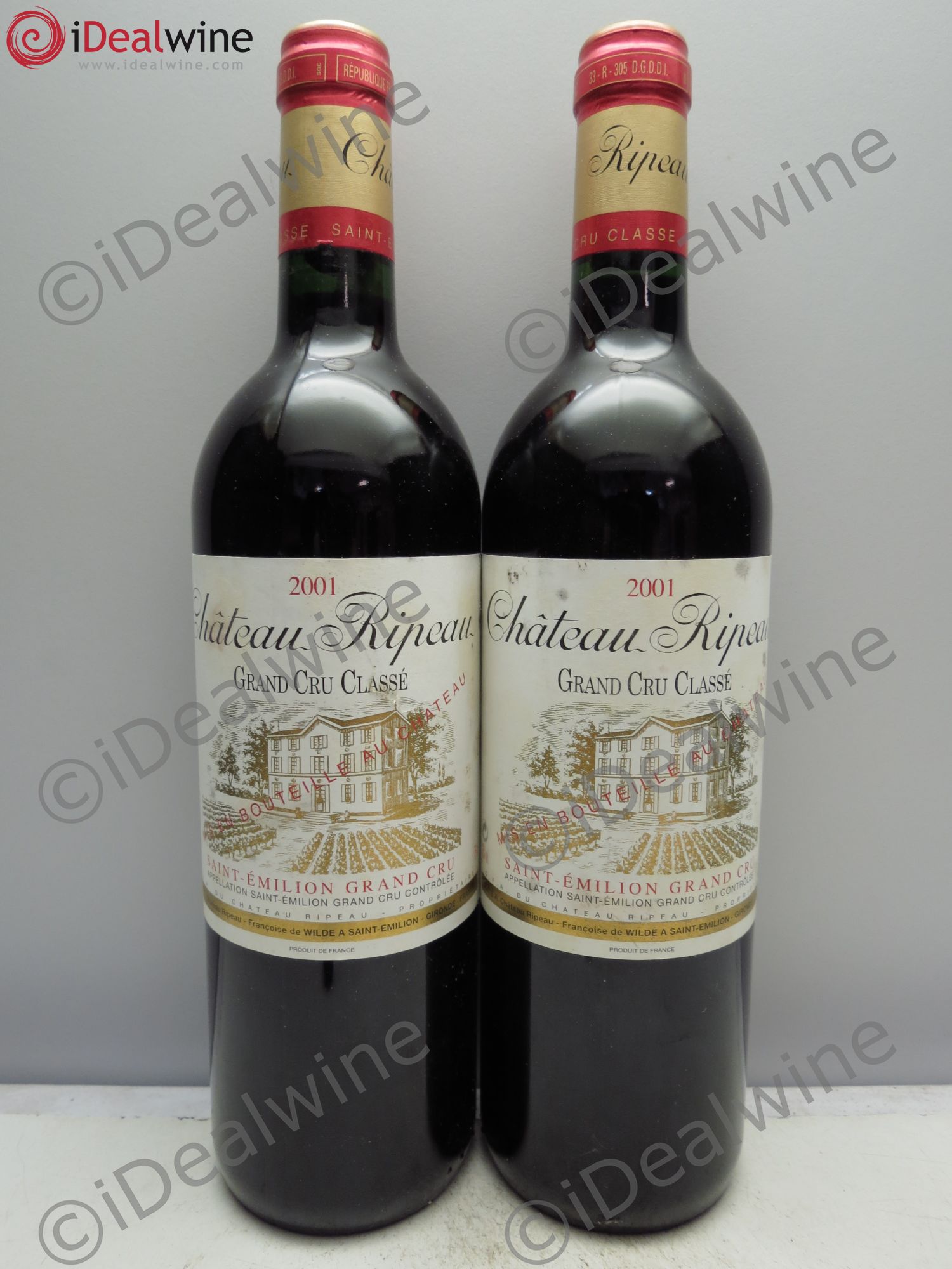 Château Ripeau Grand Cru Classé 2001 - Lot de 2 bouteilles - 0