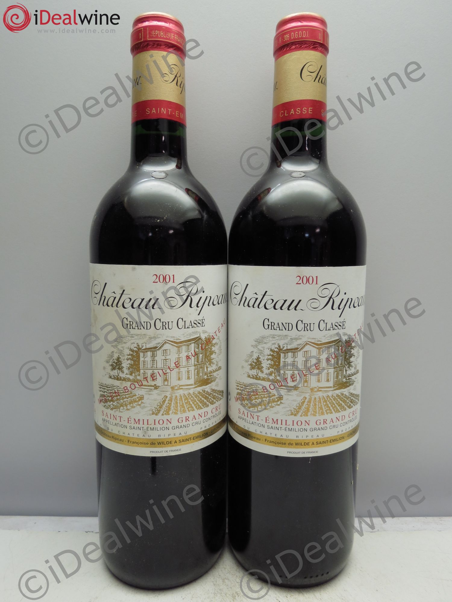 Château Ripeau Grand Cru Classé 2001 - Posten von 2 Flaschen - 0