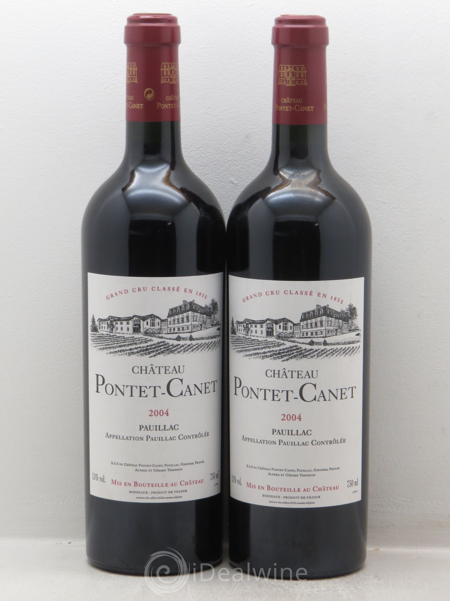 Château Pontet Canet 5ème Grand Cru Classé 2004 - Lot de 2 bouteilles - 0