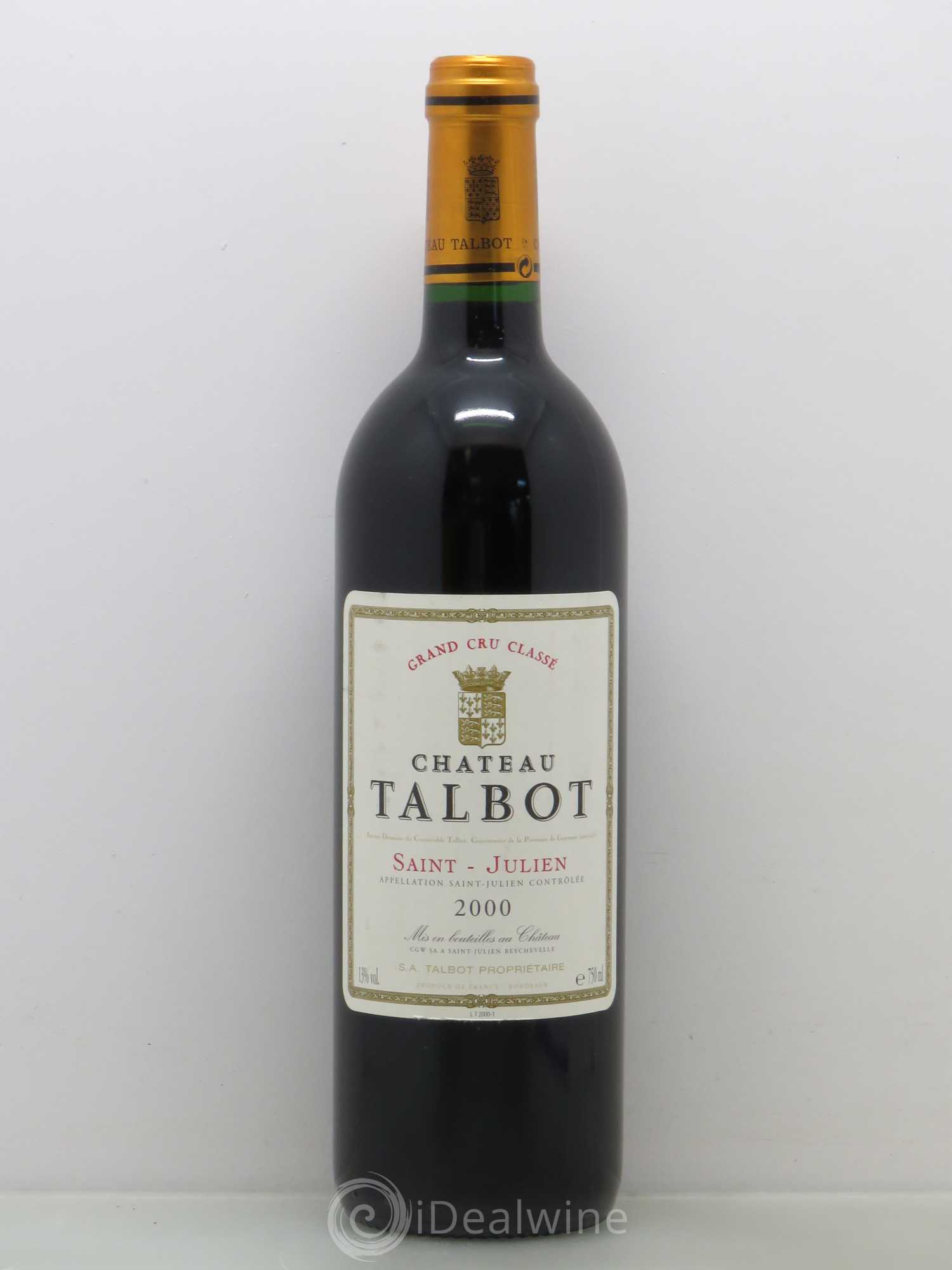 Château Talbot 4ème Grand Cru Classé 2000 - Lot de 1 bouteille - 0