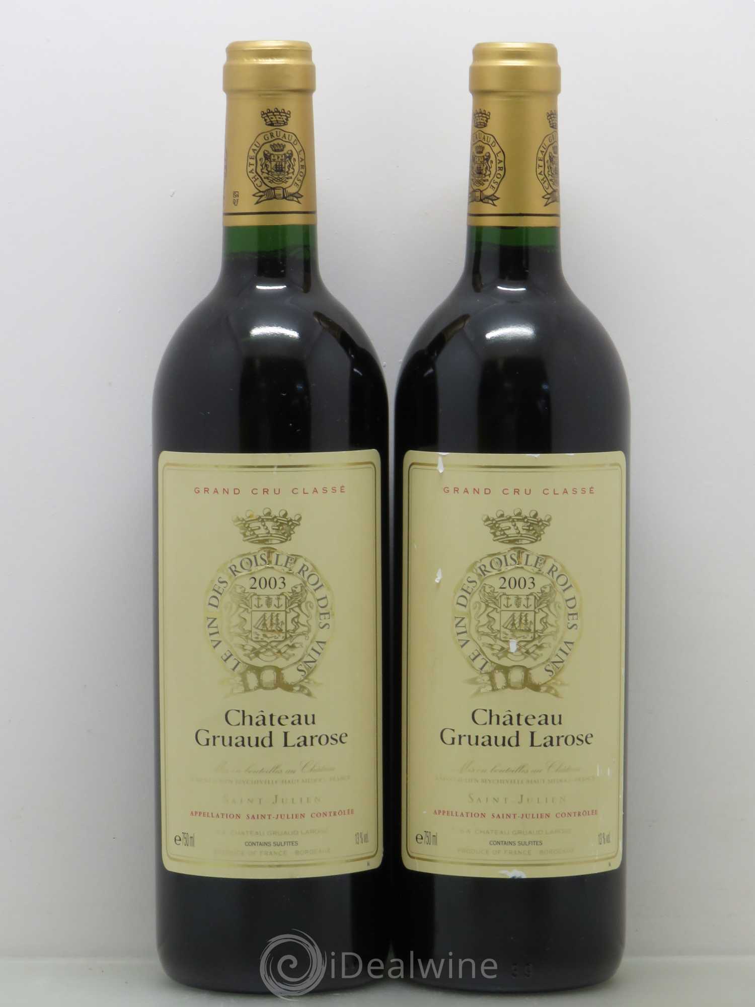 Château Gruaud Larose 2ème Grand Cru Classé 2003 - Lot de 2 bouteilles - 0