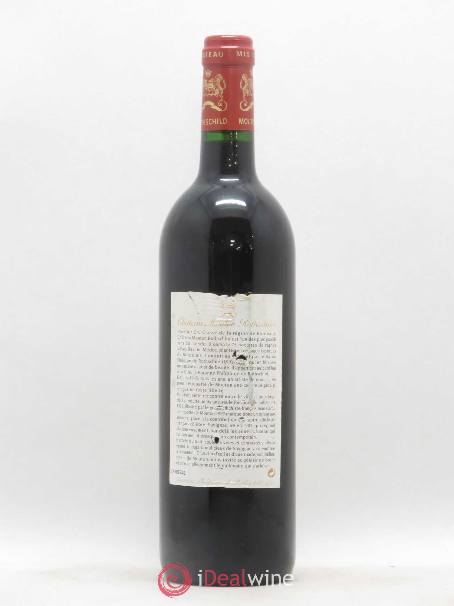 Château Mouton Rothschild 1er Grand Cru Classé 1999 - Lot de 1 bouteille - 1