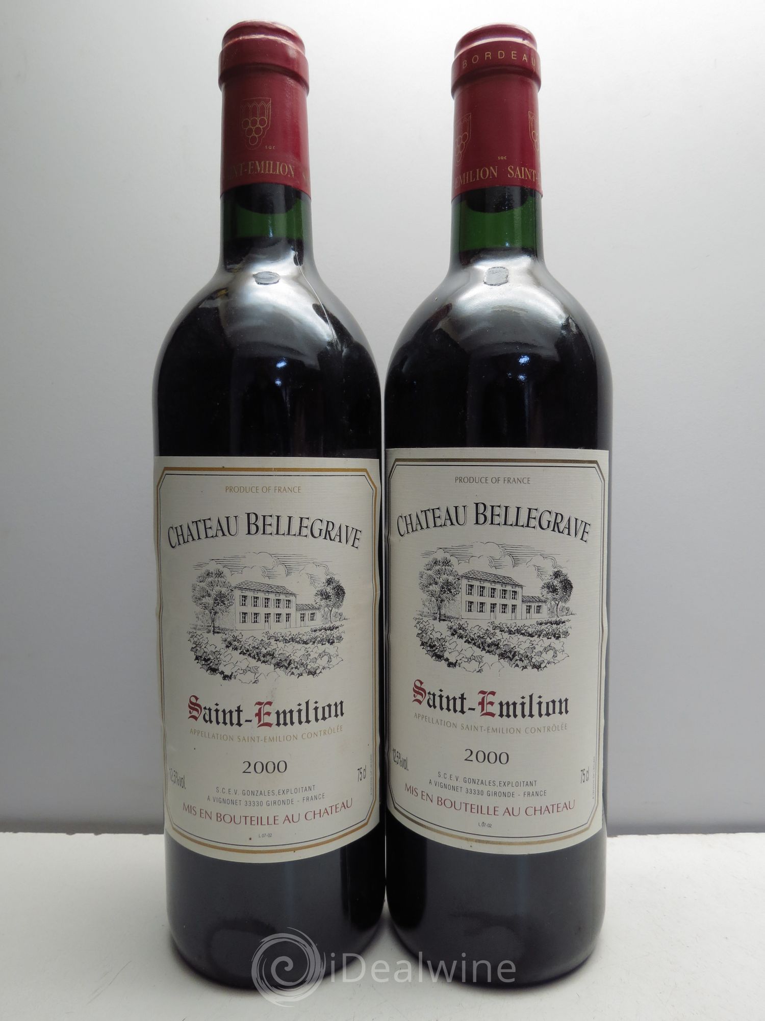 Saint-Émilion Bellegrave 2000 - Posten von 2 Flaschen - 0