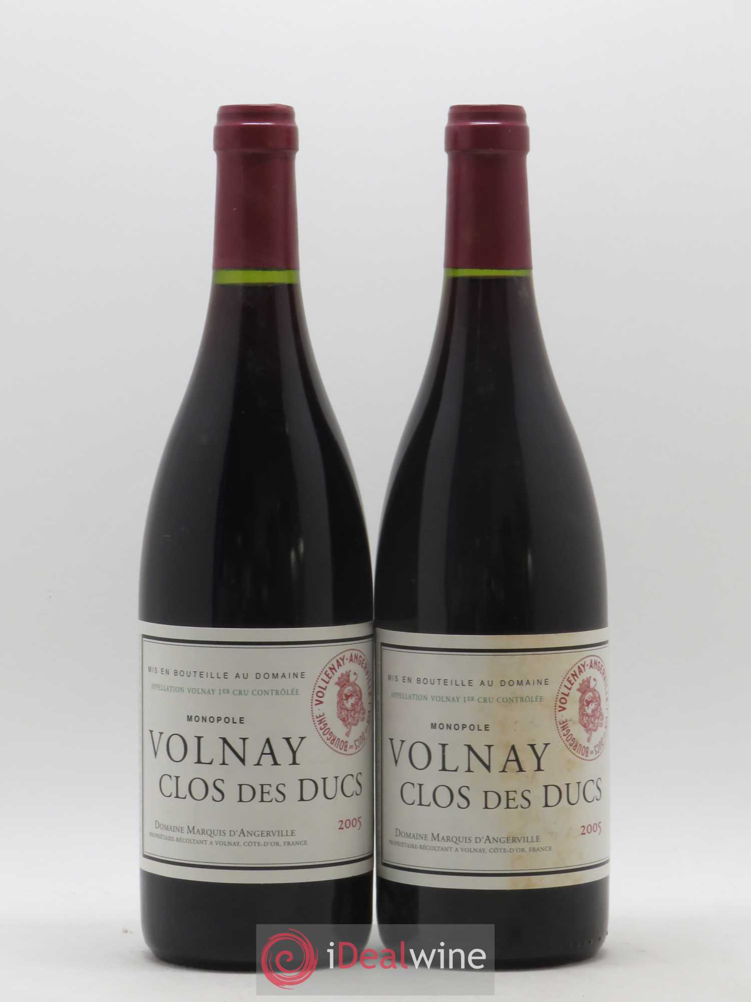 Volnay 1er Cru Clos des Ducs Marquis d'Angerville (Domaine) 2005 - Lot de 2 bouteilles - 0