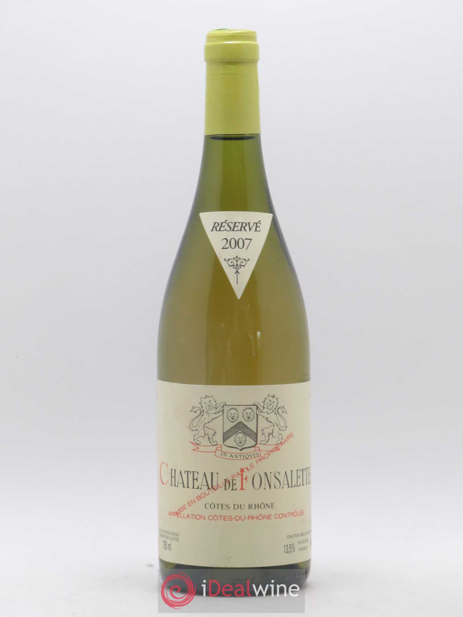 Côtes-du-Rhône Château de Fonsalette Emmanuel Reynaud 2007 - Lot de 1 bouteille - 0