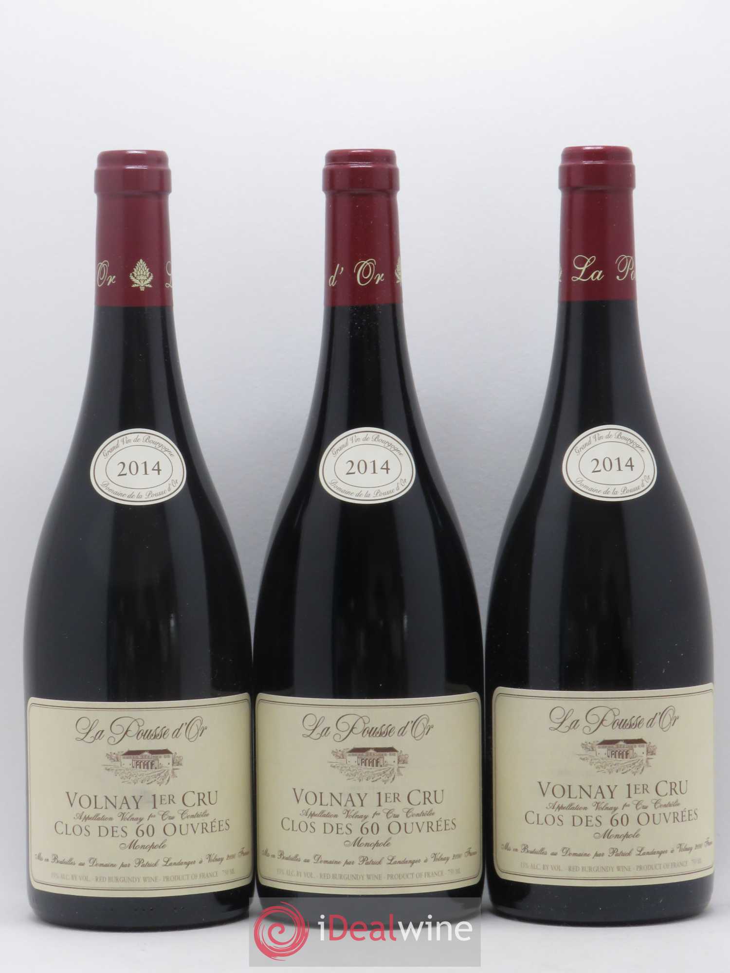 Volnay 1er Cru Clos des 60 ouvrées La Pousse d'Or (Domaine de) 2014 - Lot de 12 bouteilles - 1