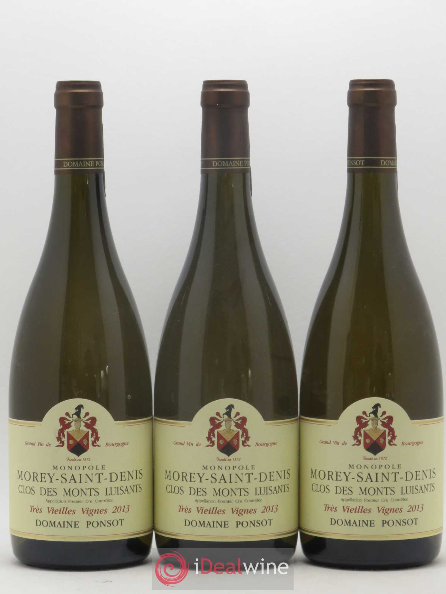Morey-Saint-Denis 1er Cru Clos des Monts Luisants Vieilles Vignes Ponsot (Domaine) 2013 - Lot de 3 bouteilles - 0