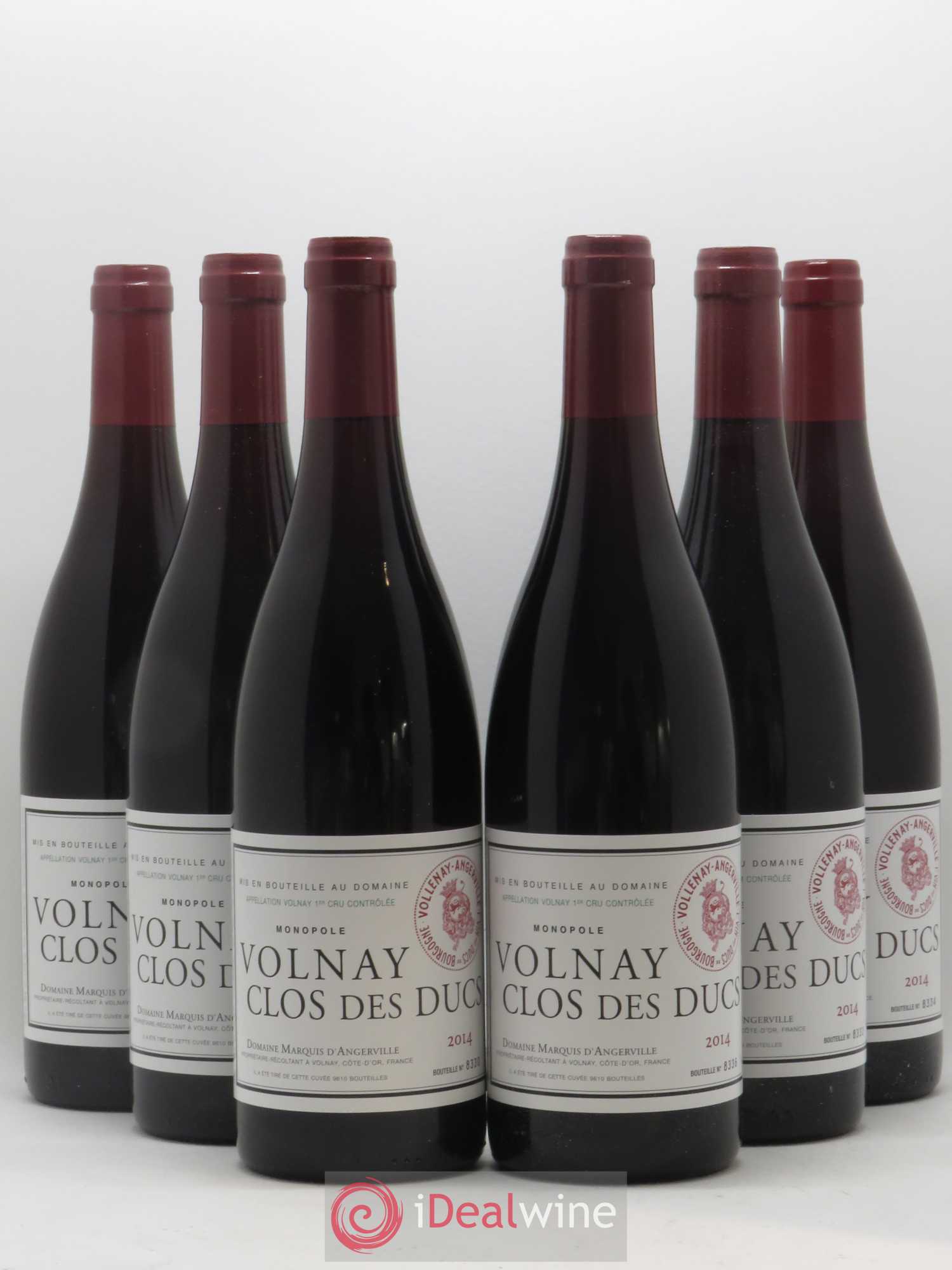 Volnay 1er Cru Clos des Ducs Marquis d'Angerville (Domaine) 2014 - Lotto di 6 bottiglie - 0
