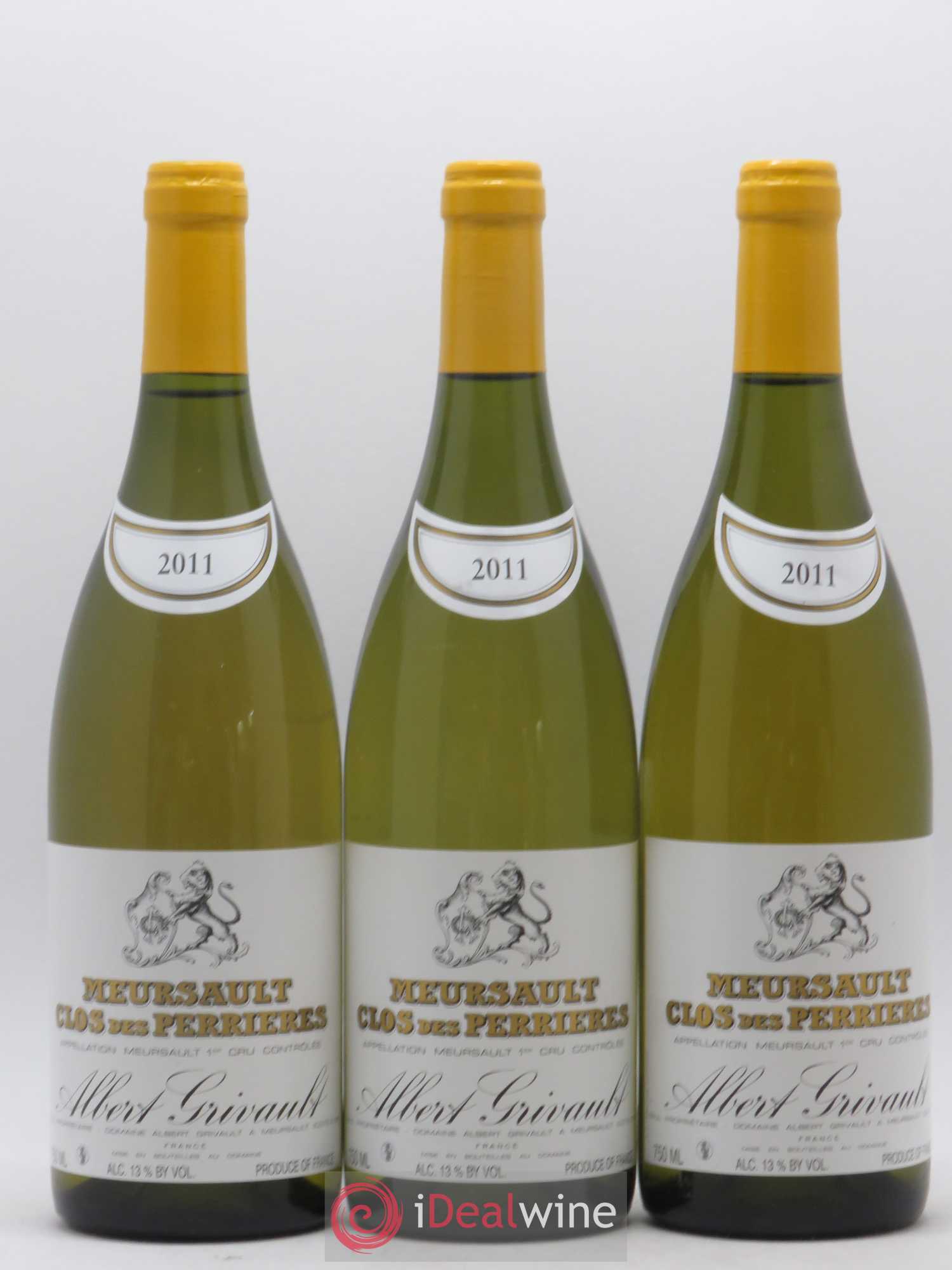 Meursault 1er Cru Clos des Perrières Monopole Albert Grivault 2011 - Lot de 3 bouteilles - 0