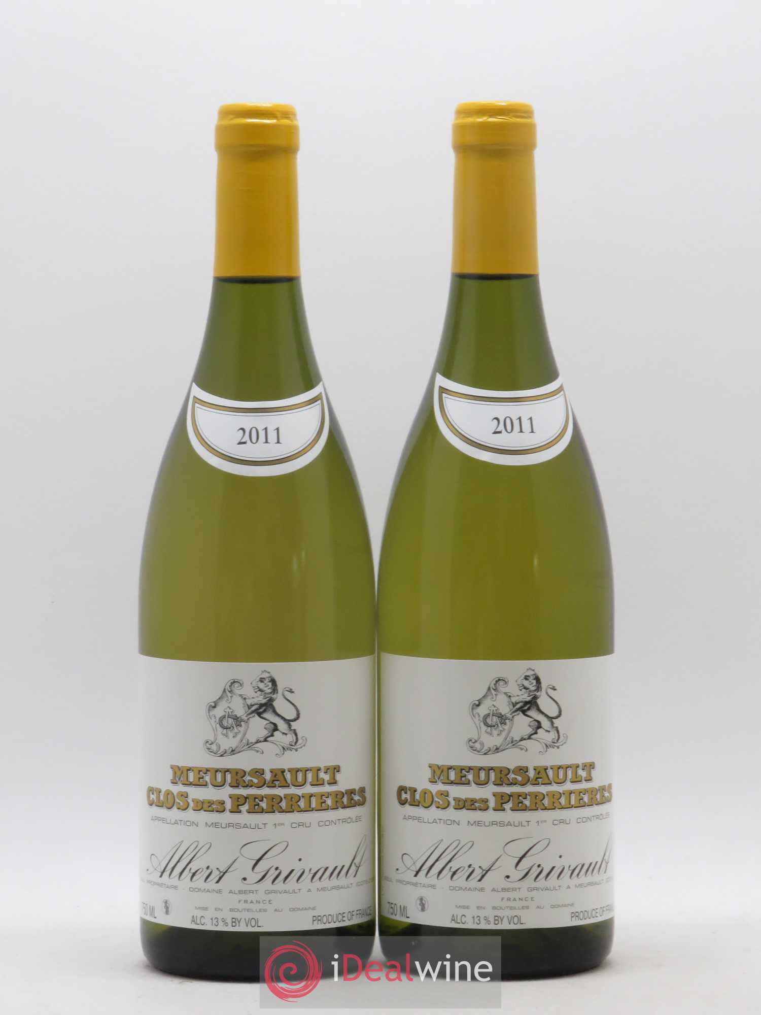 Meursault 1er Cru Clos des Perrières Monopole Albert Grivault 2011 - Lot de 2 bouteilles - 0
