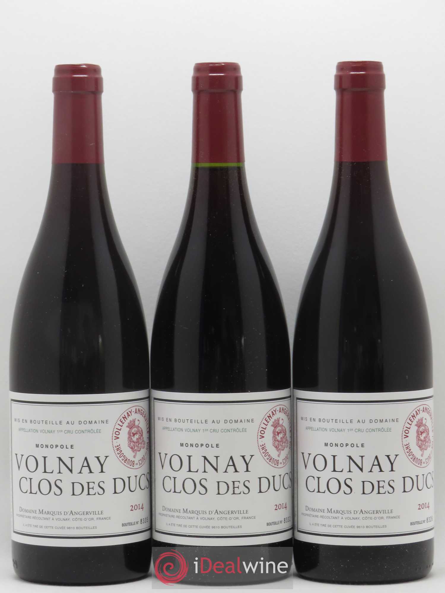 Volnay 1er Cru Clos des Ducs Marquis d'Angerville (Domaine) 2014 - Lot de 6 bouteilles - 1