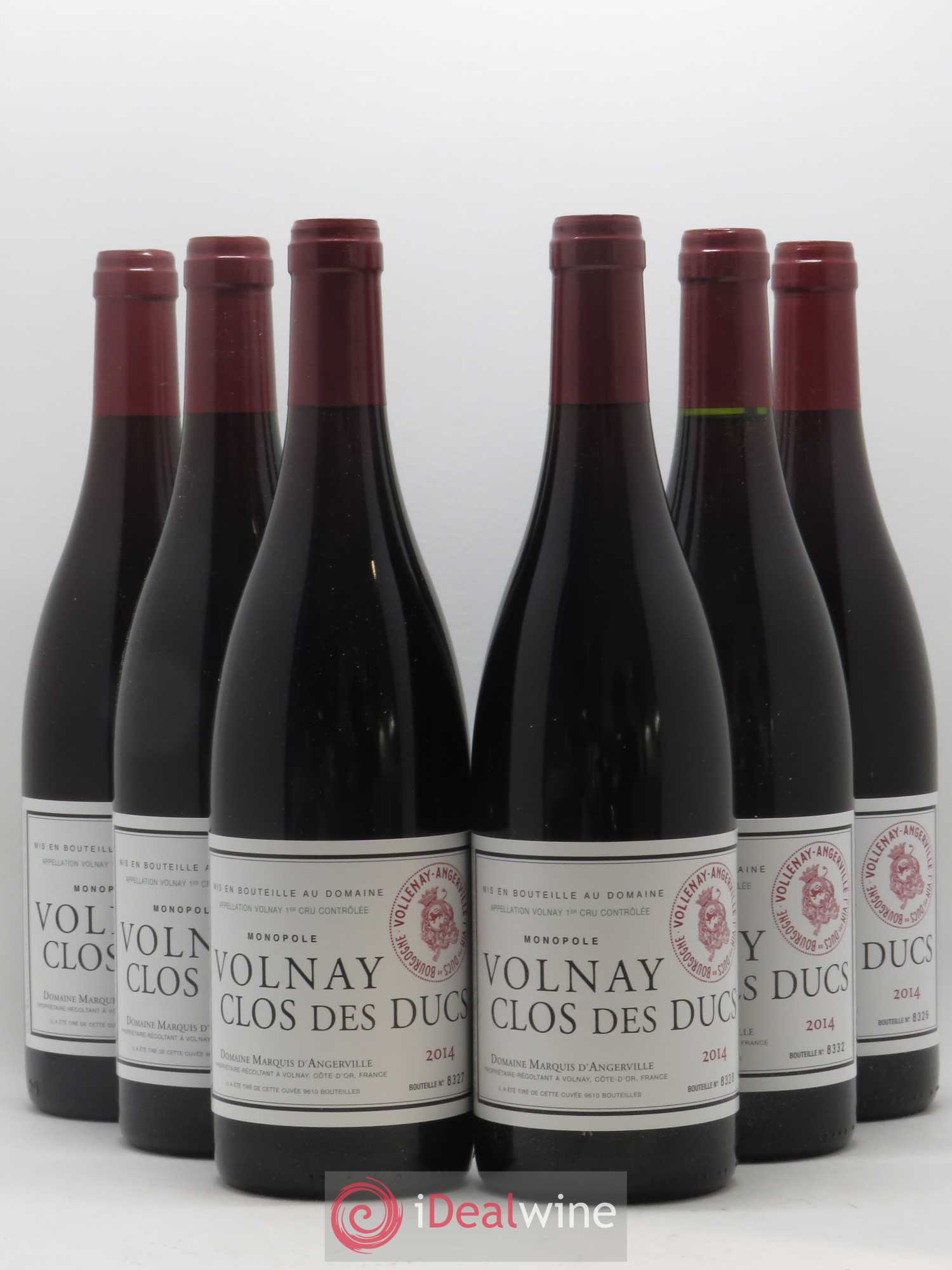 Volnay 1er Cru Clos des Ducs Marquis d'Angerville (Domaine) 2014 - Lot de 6 bouteilles - 0