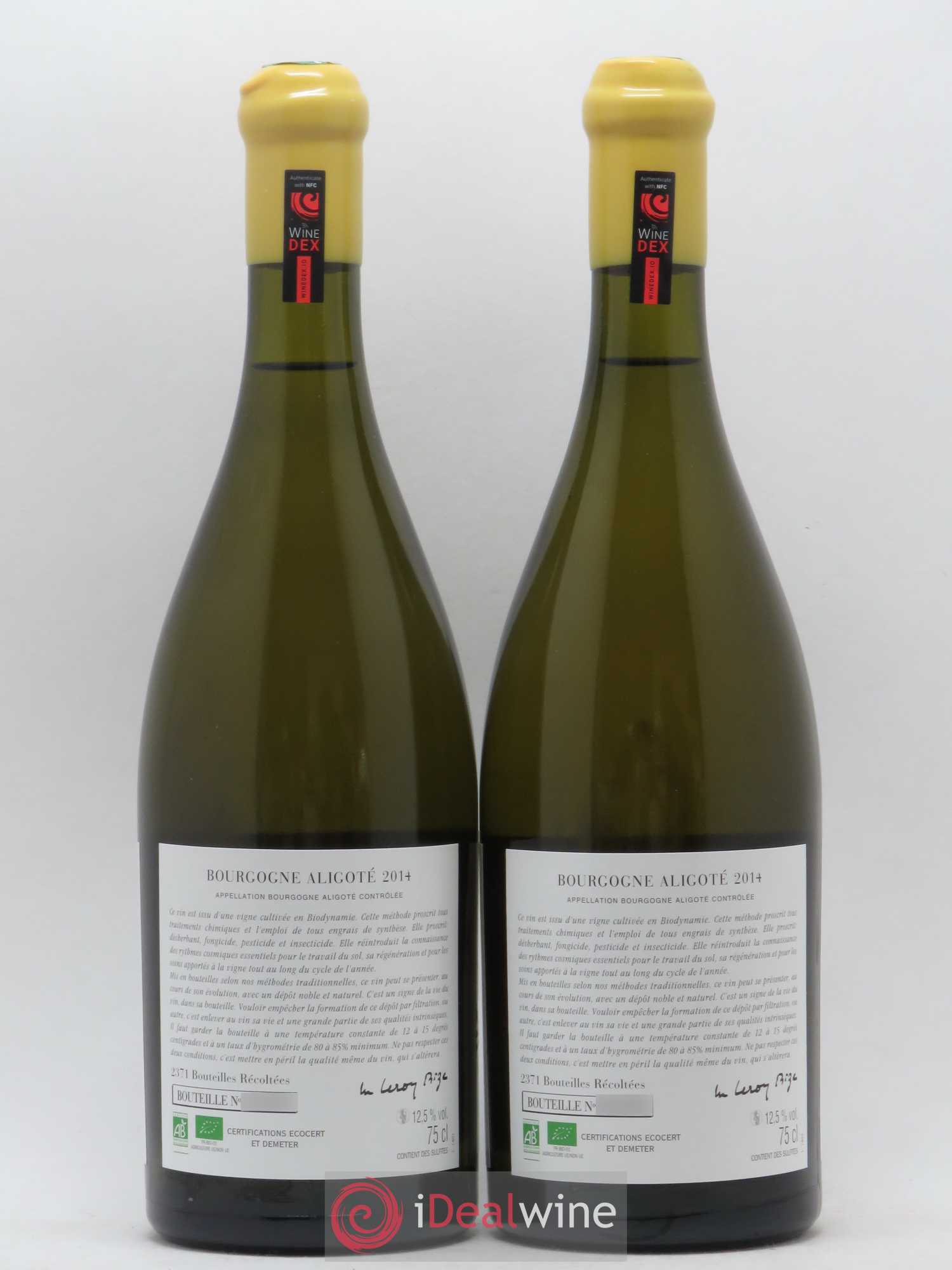 Bourgogne Aligoté Sous Chatelet d'Auvenay (Domaine) 2014 - Lot de 2 bouteilles - 1