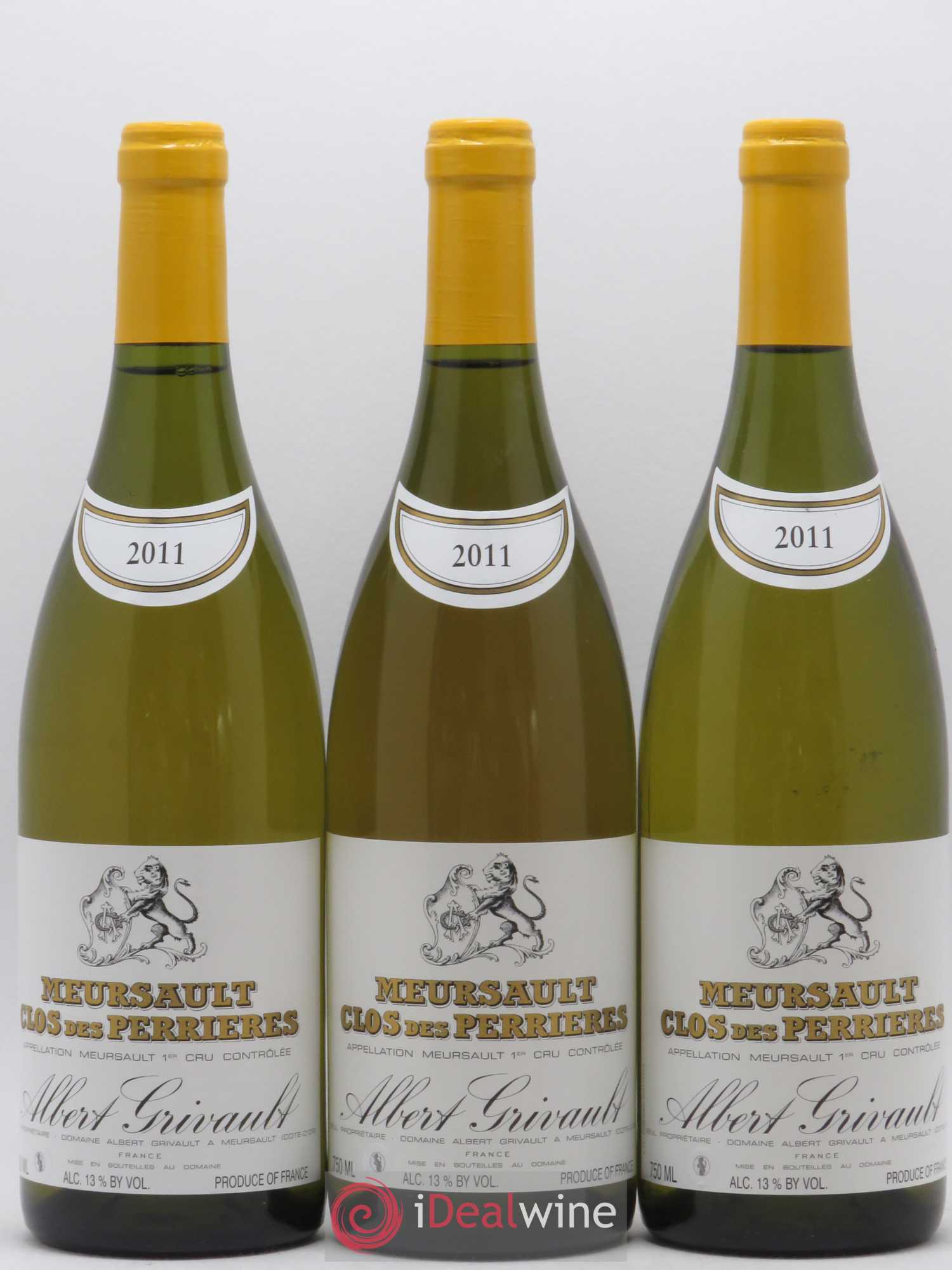 Meursault 1er Cru Clos des Perrières Monopole Albert Grivault 2011 - Lot de 3 bouteilles - 0