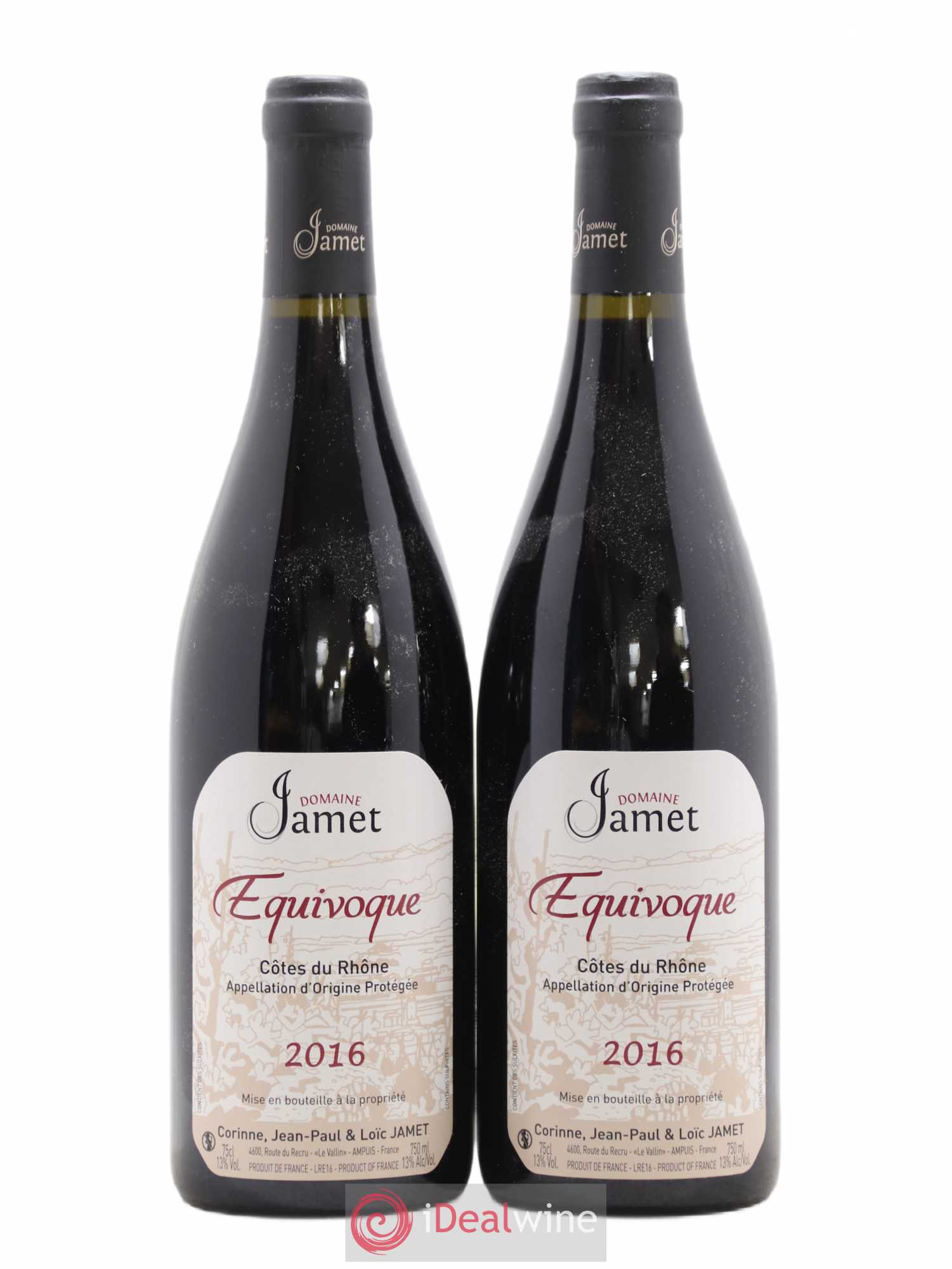 Côtes-du-Rhône Equivoque Jamet (Domaine) 2016 - Lot de 2 bouteilles - 0