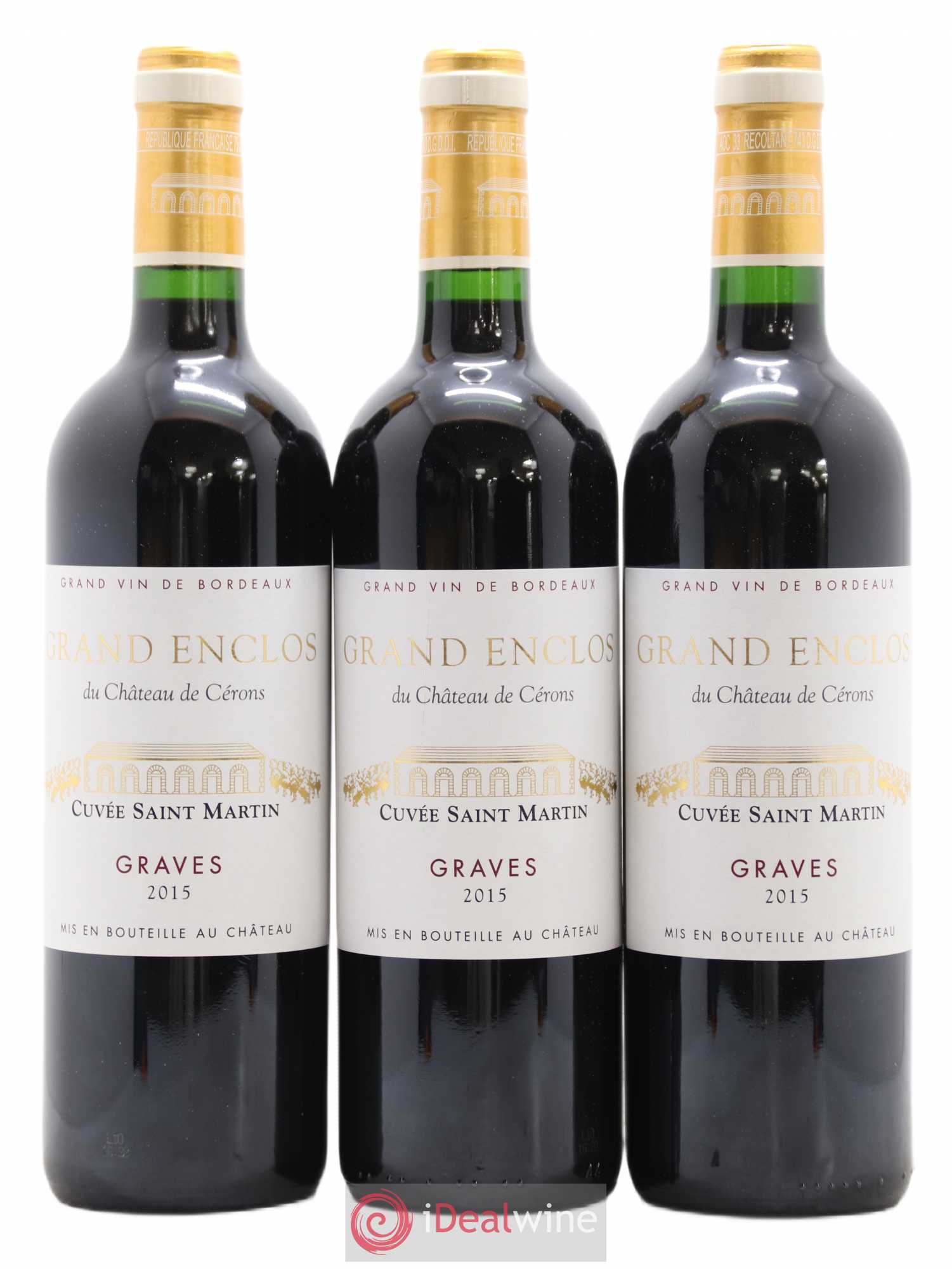 Graves Grand Enclos de Cérons Cuvée Saint Martin (sans prix de réserve) 2015 - Posten von 3 Flaschen - 0