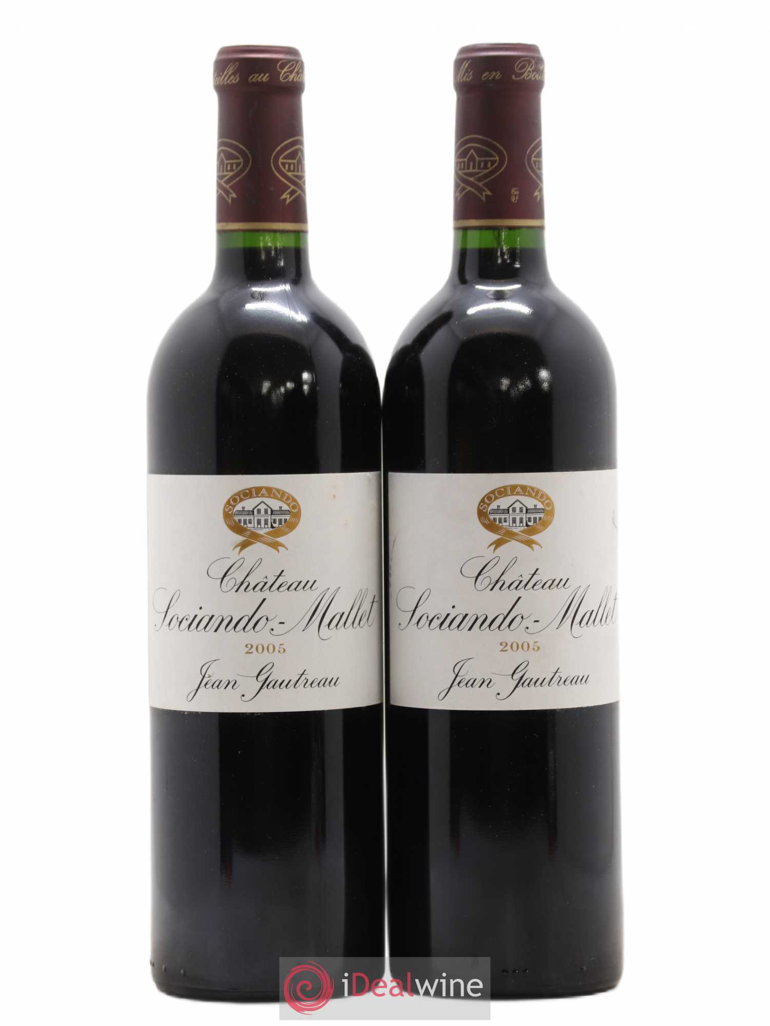 Château Sociando Mallet 2005 - Lot de 2 bouteilles - 0