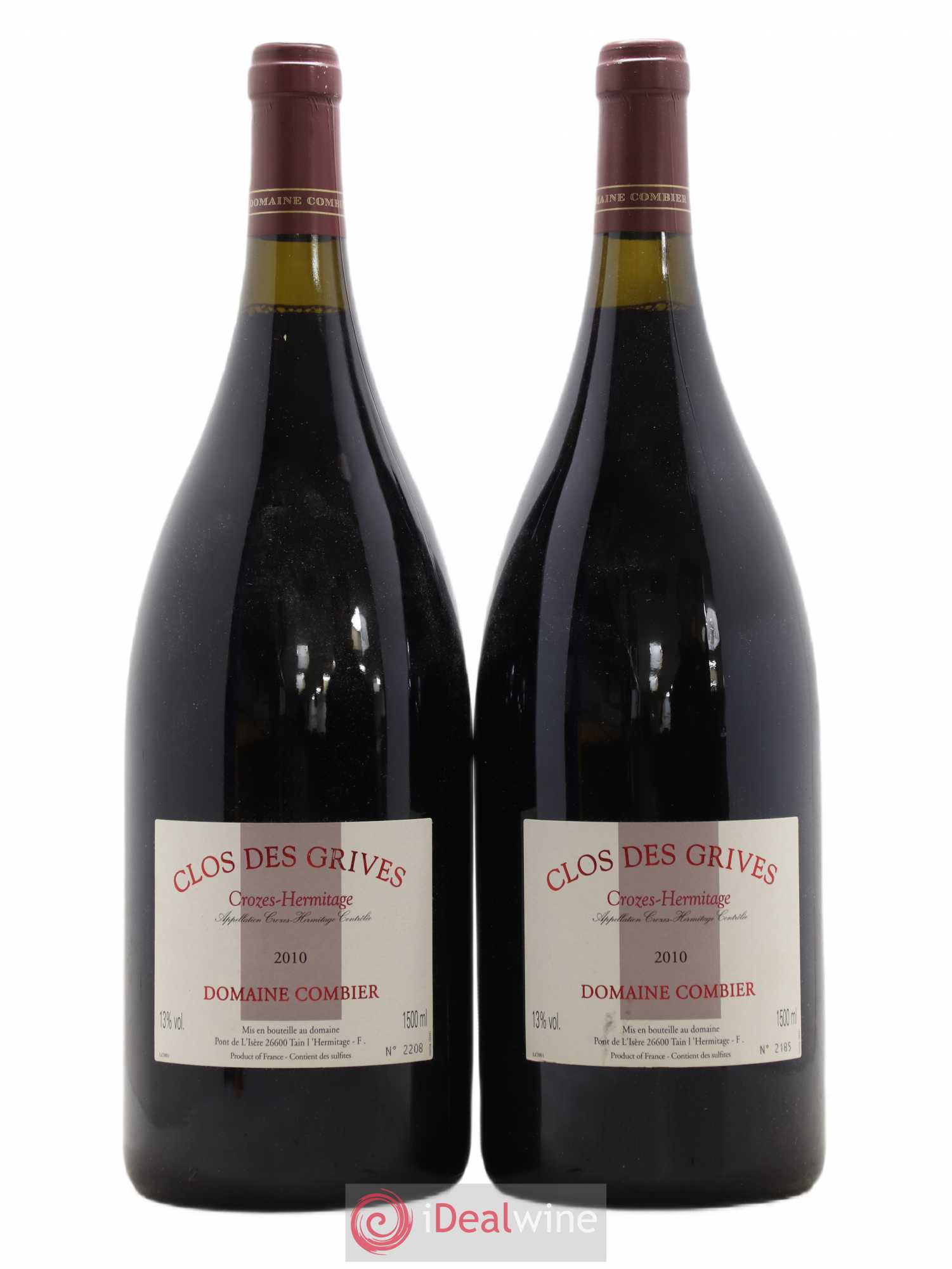 Crozes-Hermitage Clos des Grives Combier 2010 - Lot de 2 magnums - 0