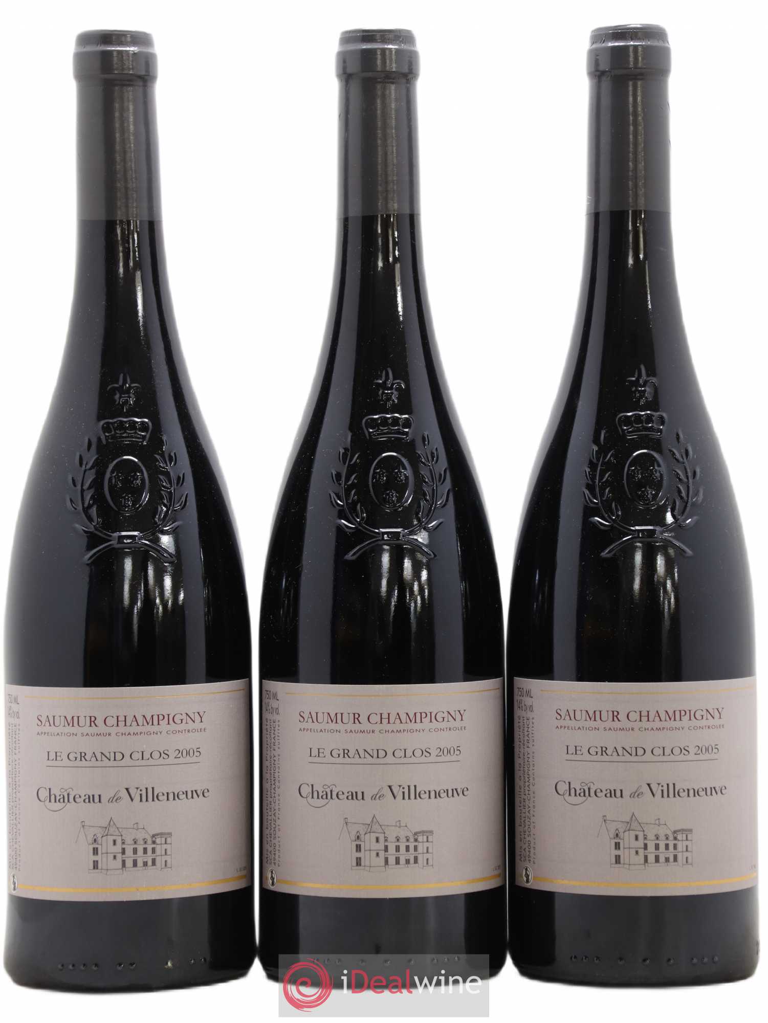 Saumur-Champigny Le Grand Clos Château de Villeneuve 2005 - Lot de 3 bouteilles - 0
