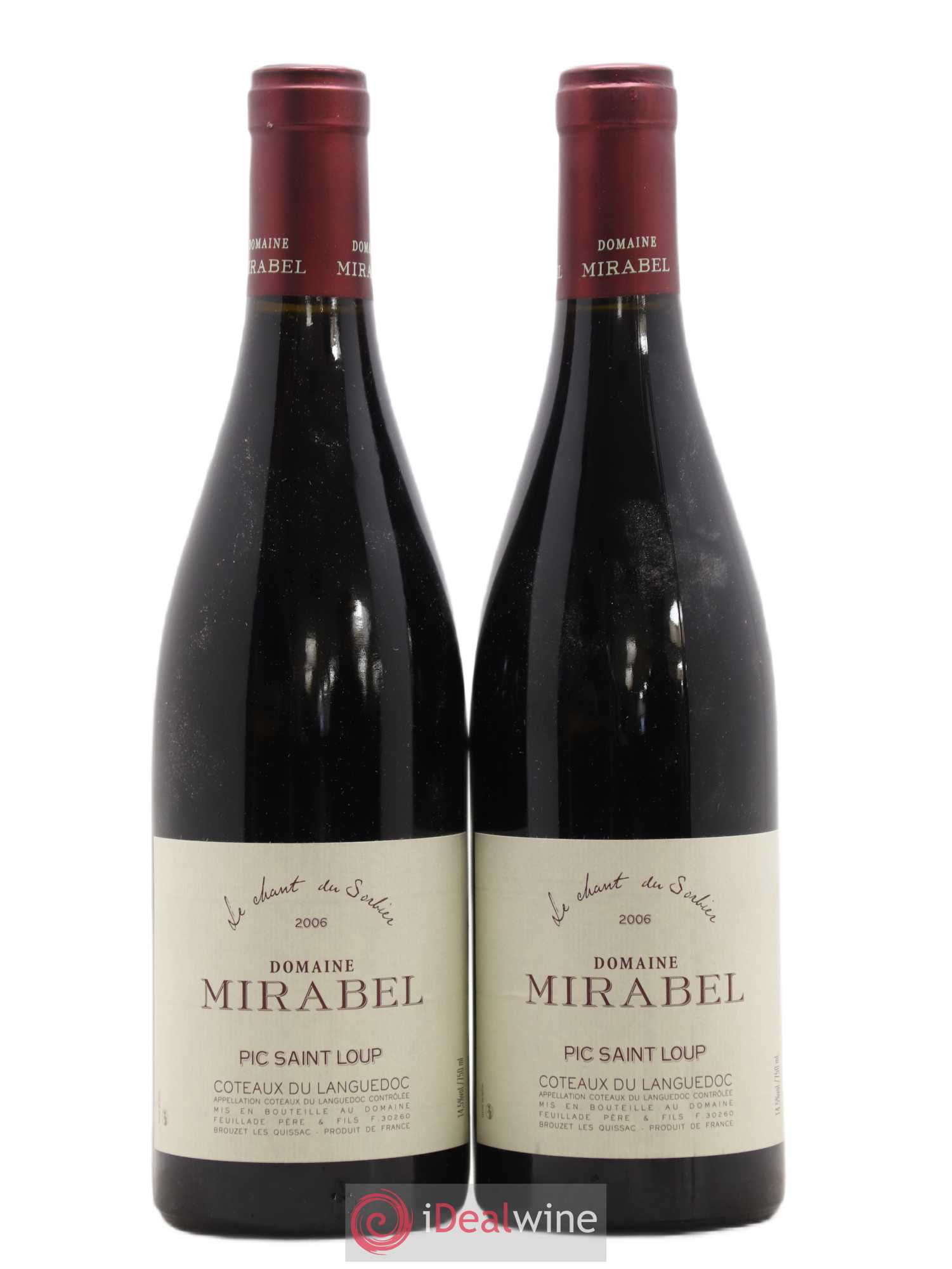 Pic Saint-Loup Le Chant du Sorbier Mirabel (sans prix de réserve) 2006 - Posten von 2 Flaschen - 0