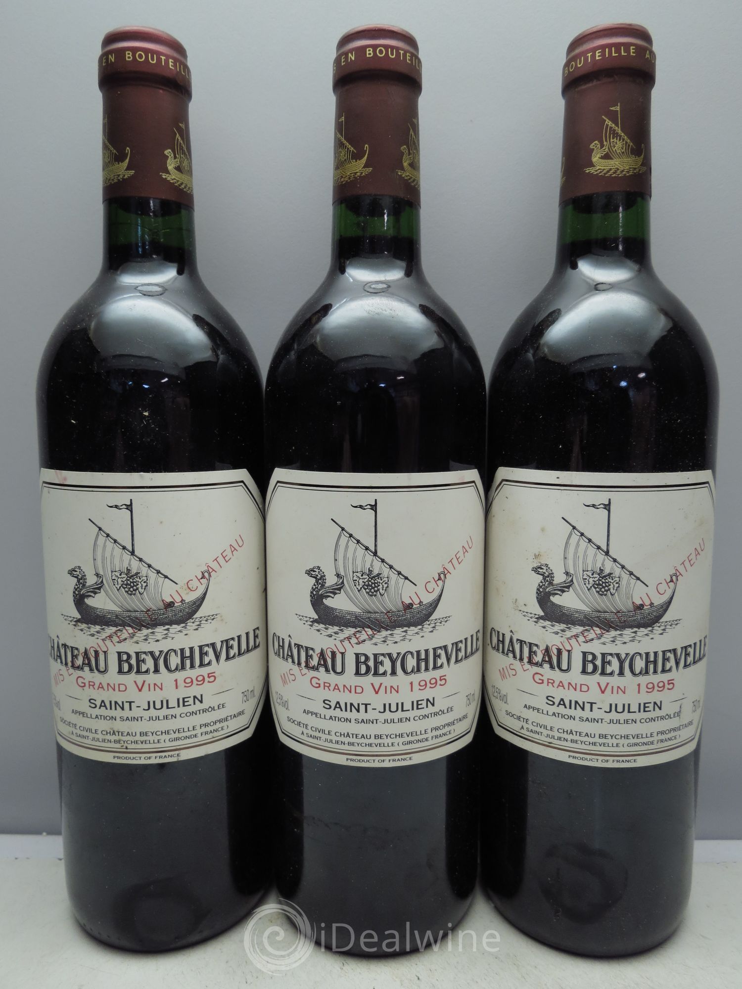 Château Beychevelle 4ème Grand Cru Classé 1995 - Lot de 3 bouteilles - 0