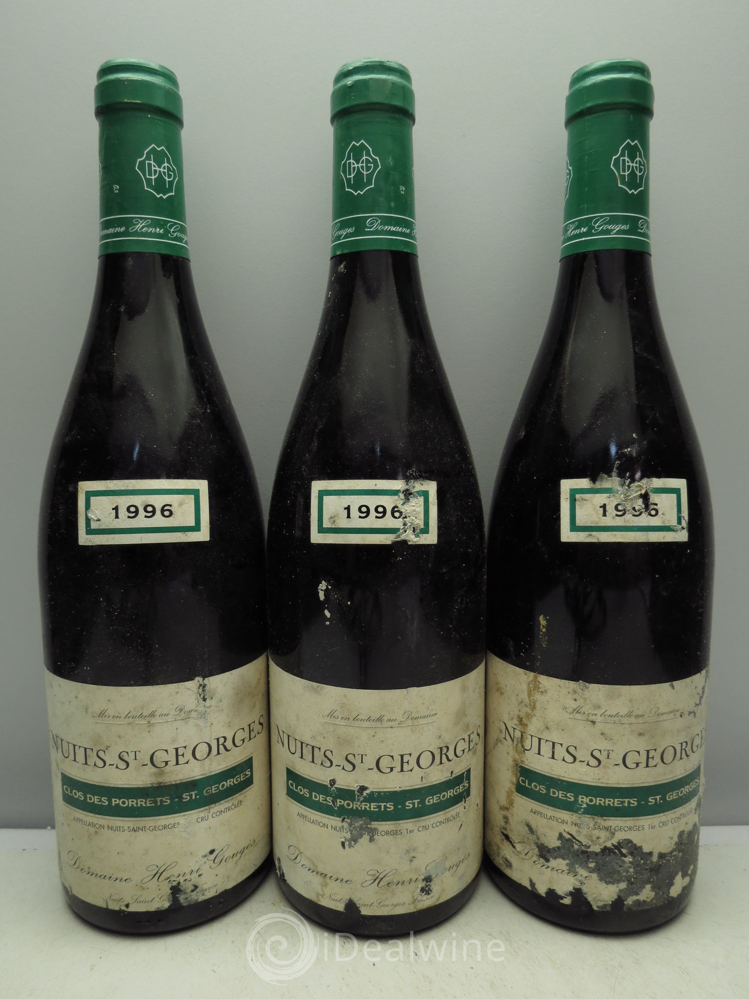 Nuits-Saint-Georges 1er Cru Clos des Porrets St Georges Henri Gouges 1996 - Lot de 3 bouteilles - 0