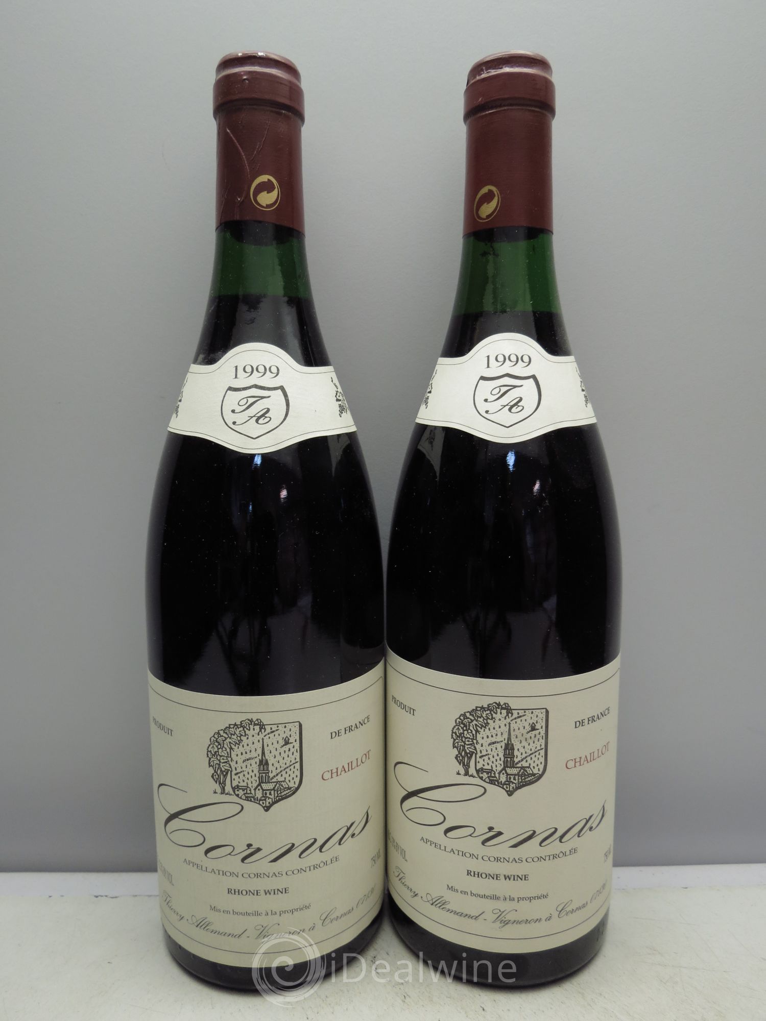 Cornas Thierry Allemand Chaillot 1999 - Lot de 2 bouteilles - 0