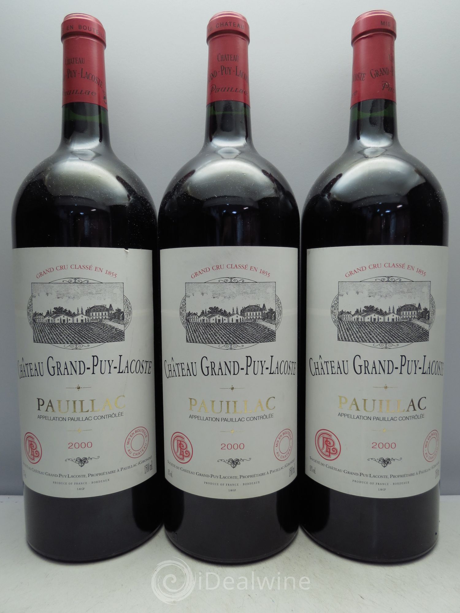 Château Grand Puy Lacoste 5ème Grand Cru Classé 2000 - Lot de 3 magnums - 0
