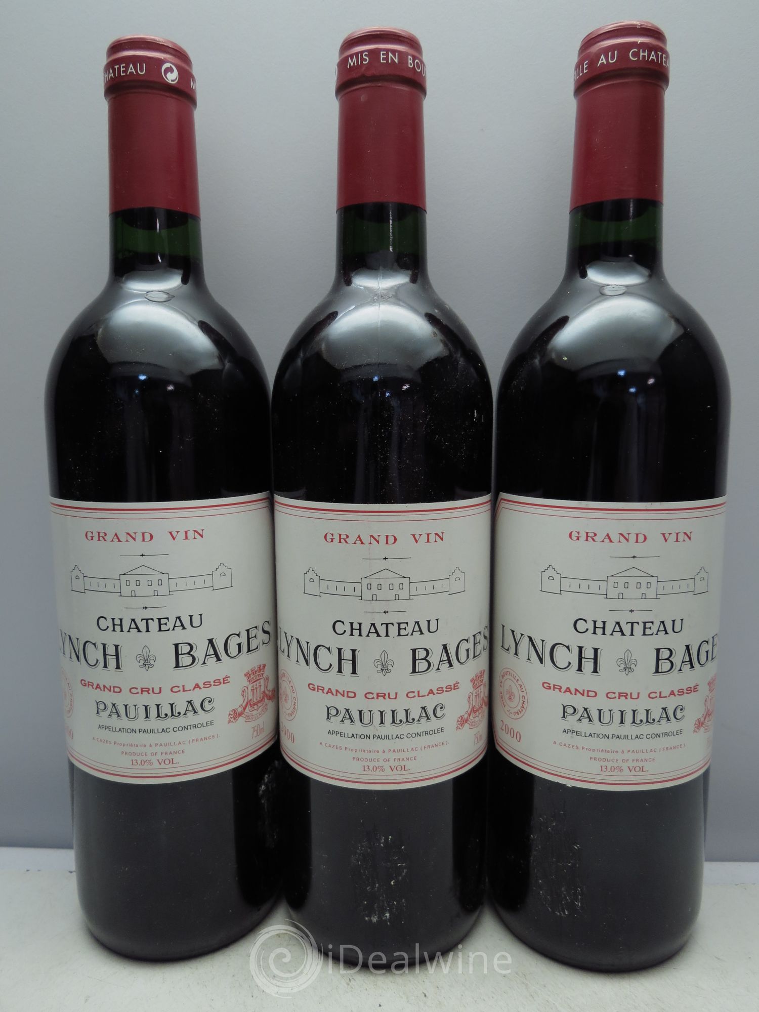 Château Lynch Bages 5ème Grand Cru Classé 2000 - Lot de 3 bouteilles - 0