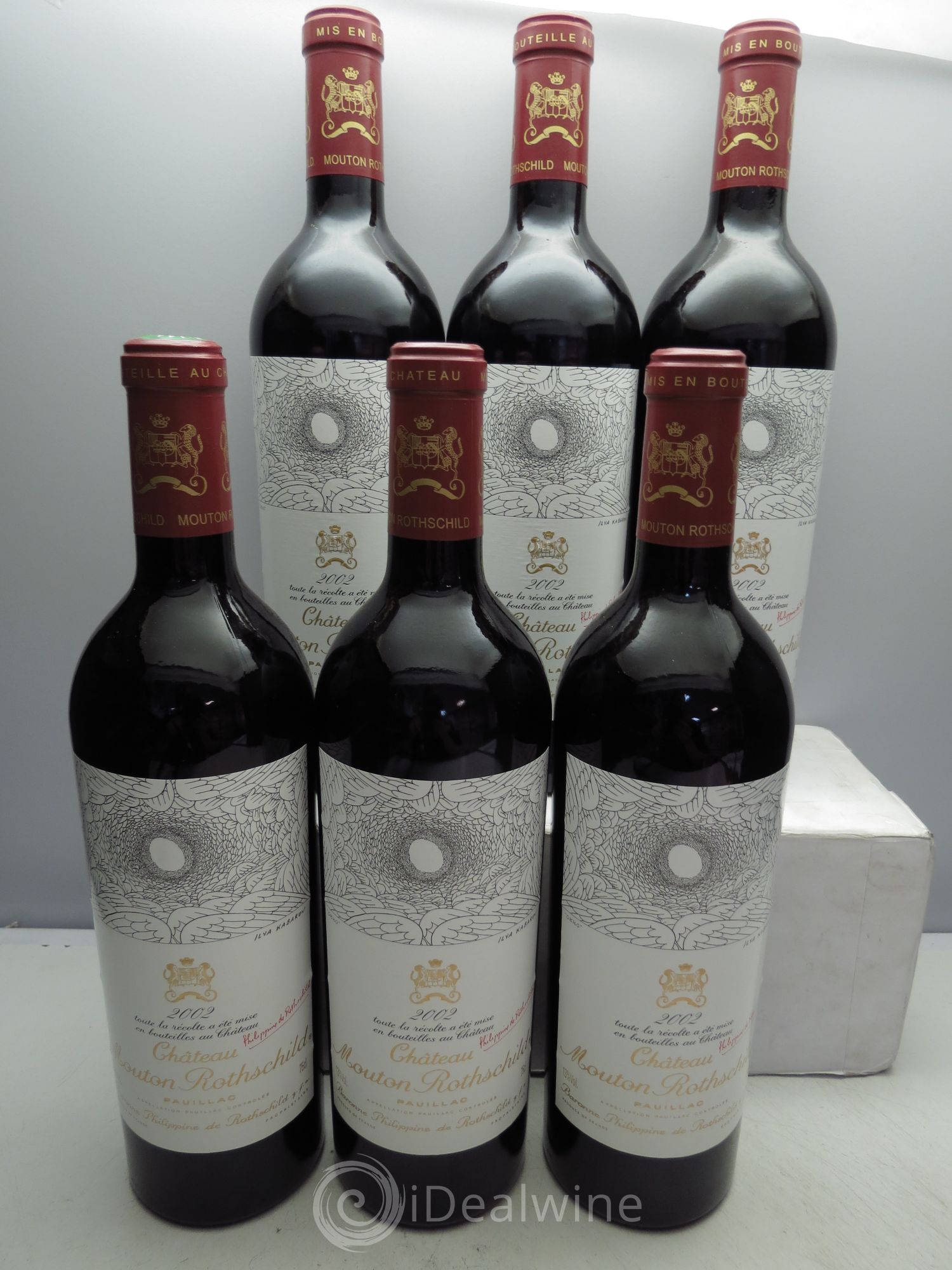 Château Mouton Rothschild 1er Grand Cru Classé 2002 - Lot de 6 bouteilles - 0
