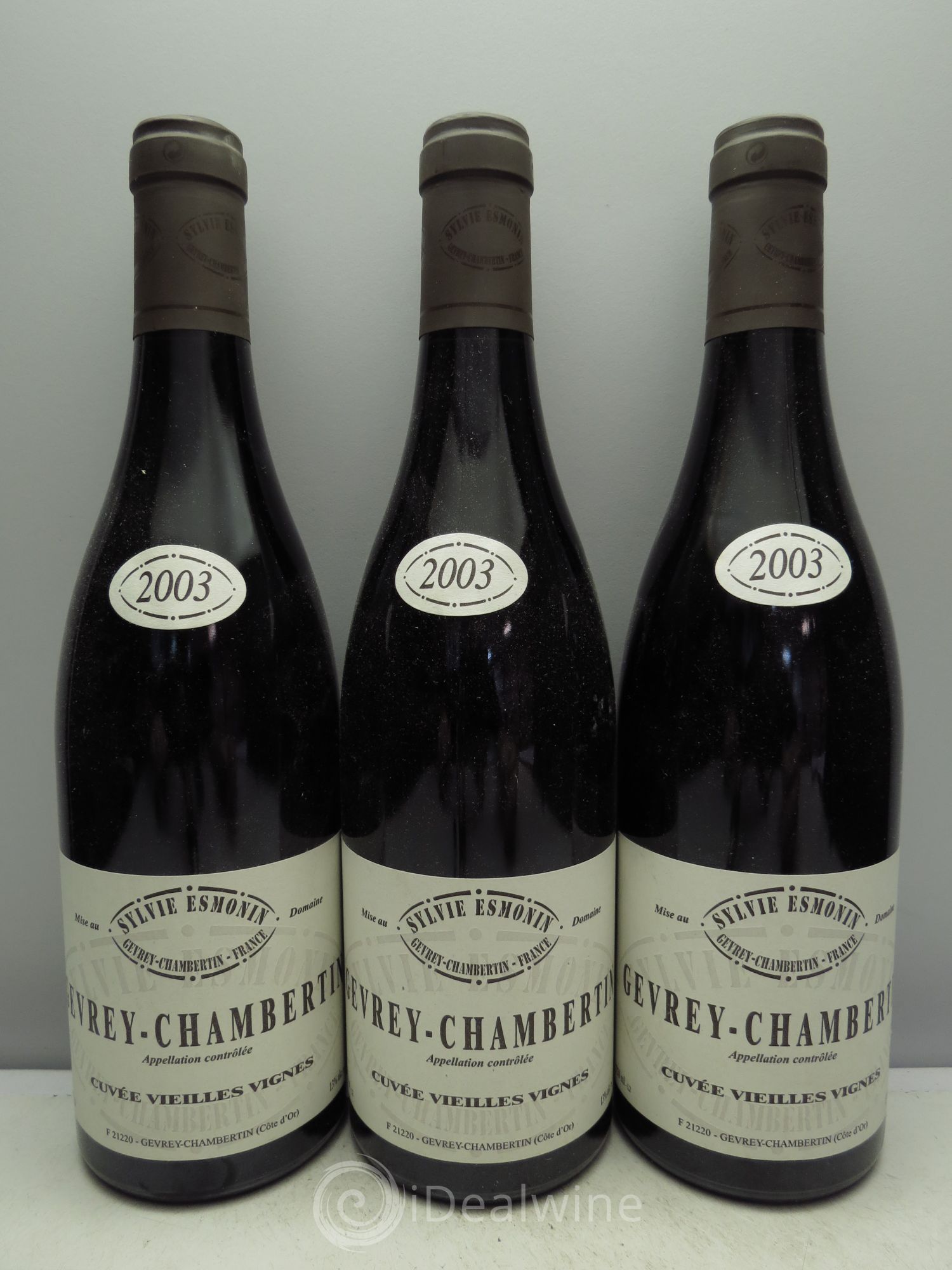 Gevrey-Chambertin Vieilles Vignes Sylvie Esmonin 2003 - Lot de 3 bouteilles - 0