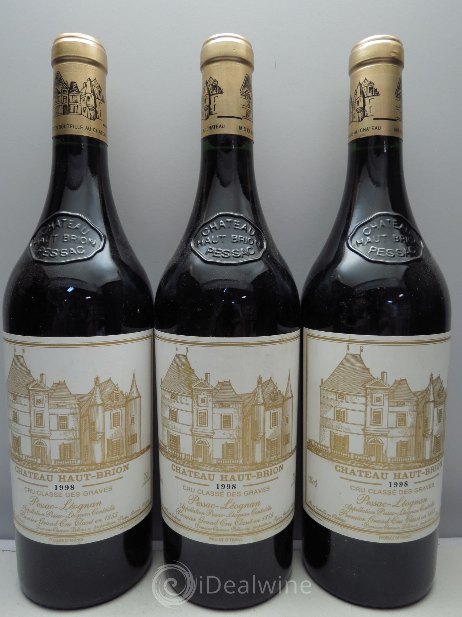 Château Haut Brion 1er Grand Cru Classé 1998 - Lot de 3 bouteilles - 0