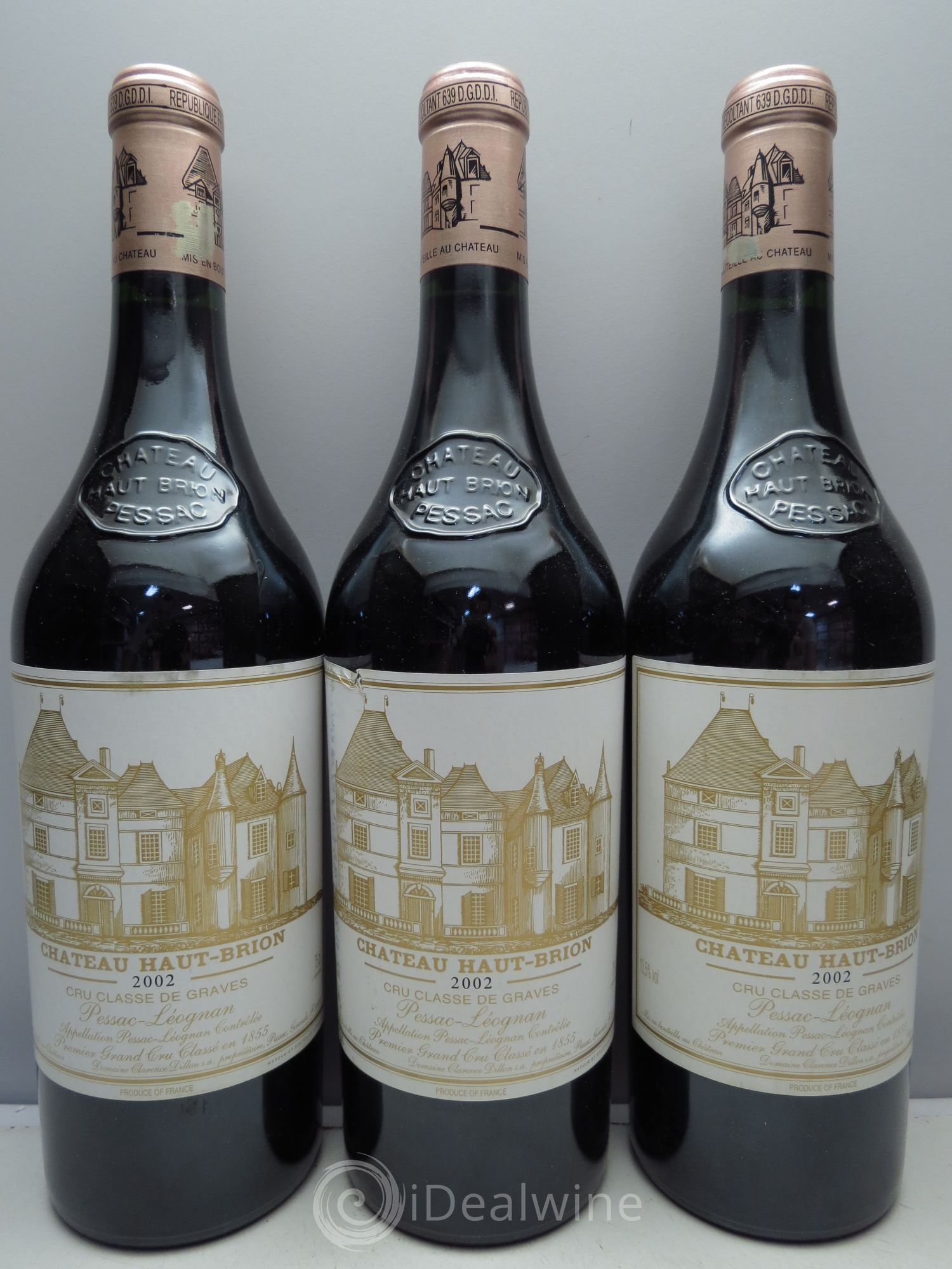 Château Haut Brion 1er Grand Cru Classé 2002 - Lot de 3 bouteilles - 0