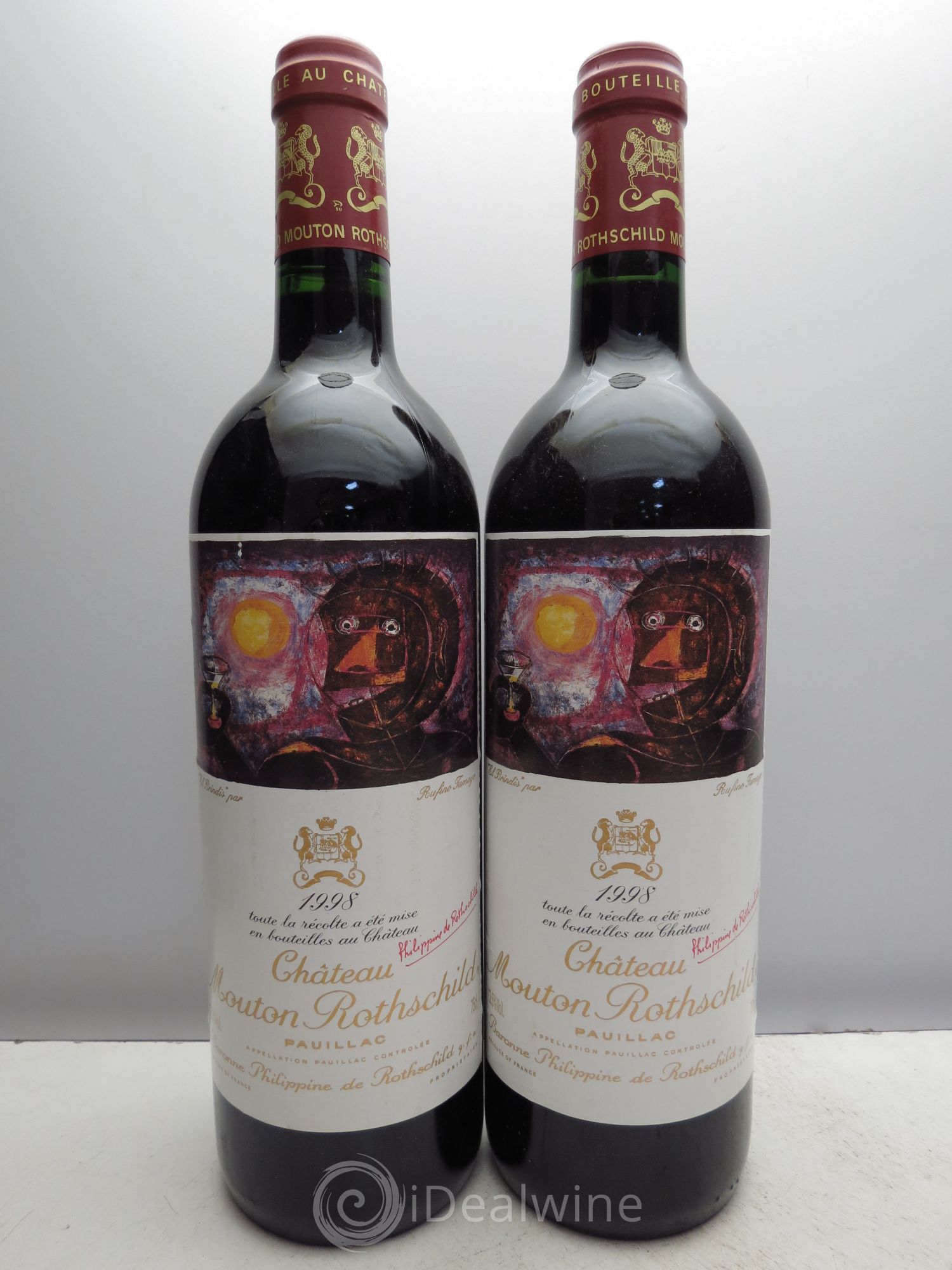 Château Mouton Rothschild 1er Grand Cru Classé 1998 - Lot de 2 bouteilles - 0
