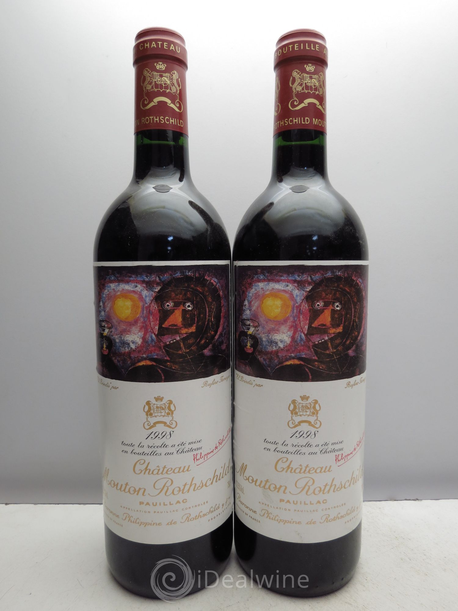 Château Mouton Rothschild 1er Grand Cru Classé 1998 - Lot de 2 bouteilles - 0